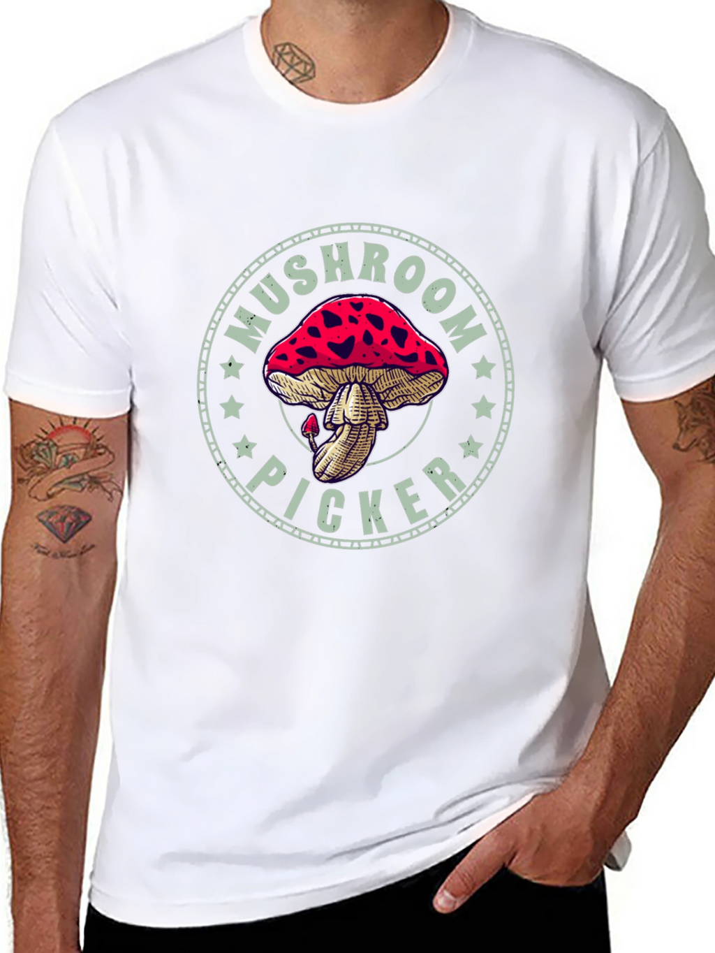 Mushroom Picker Graphic Tee - Black