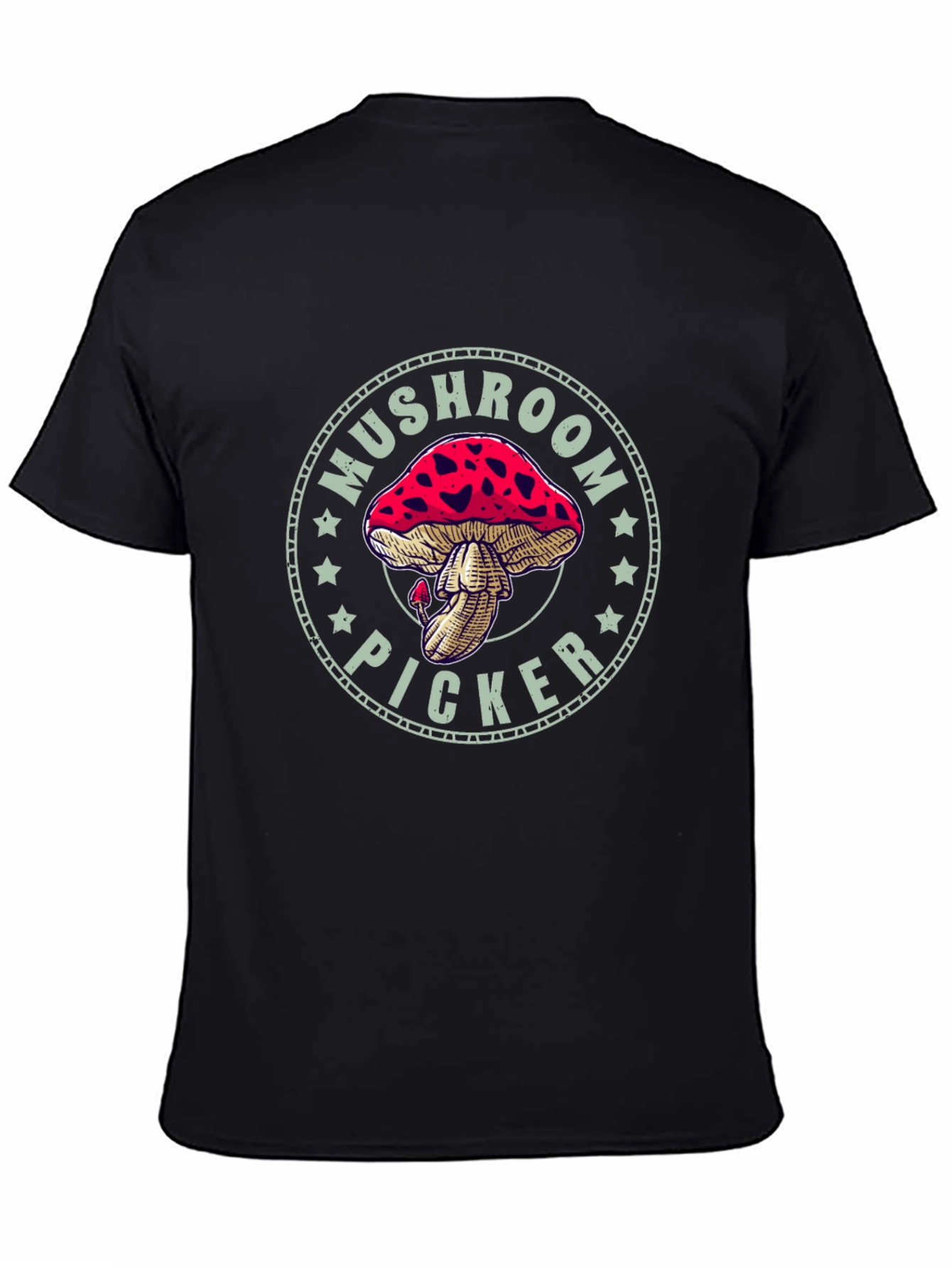 Mushroom Picker Graphic Tee - Black