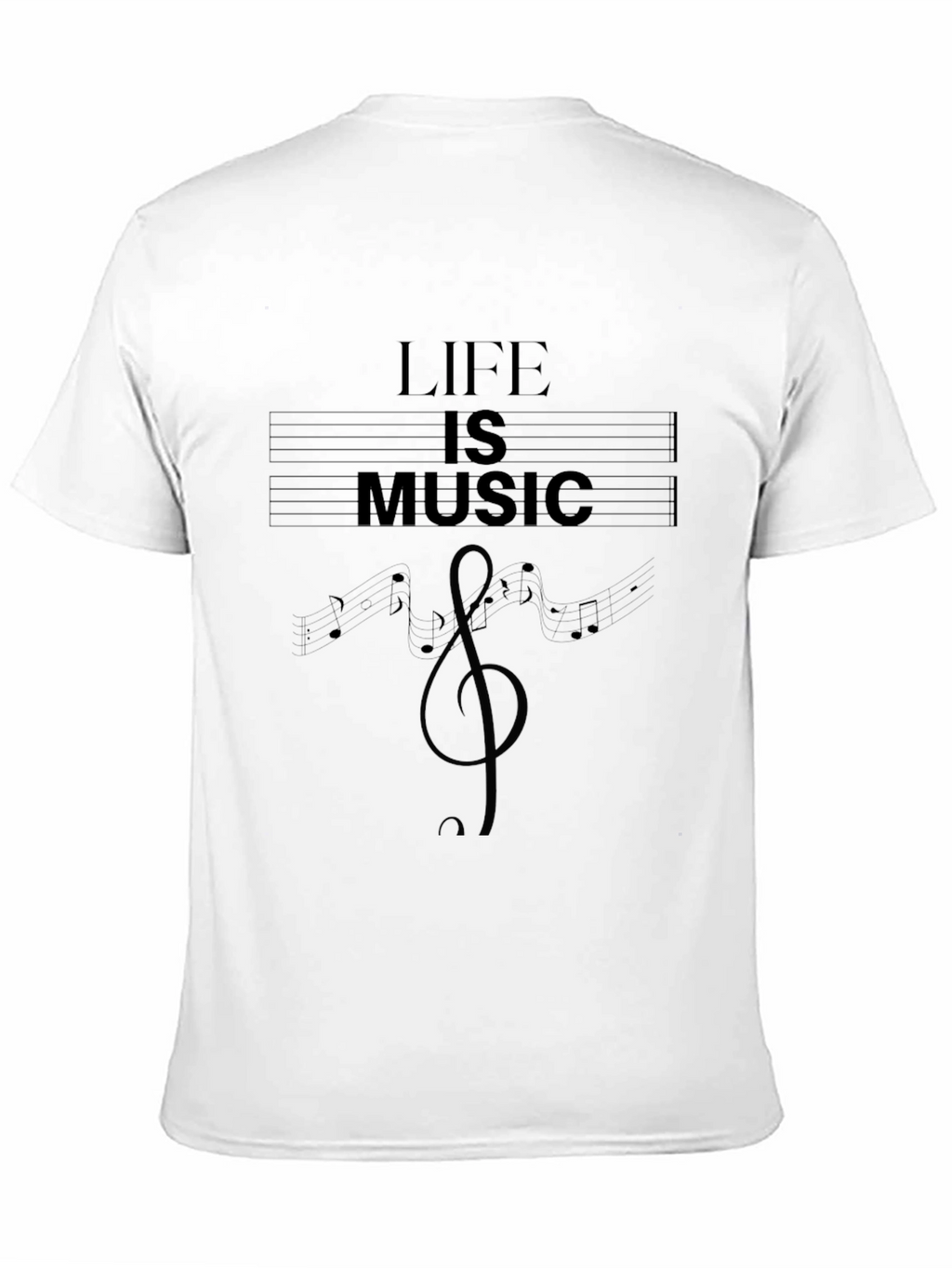Life is Music Graphic T-Shirt - Black