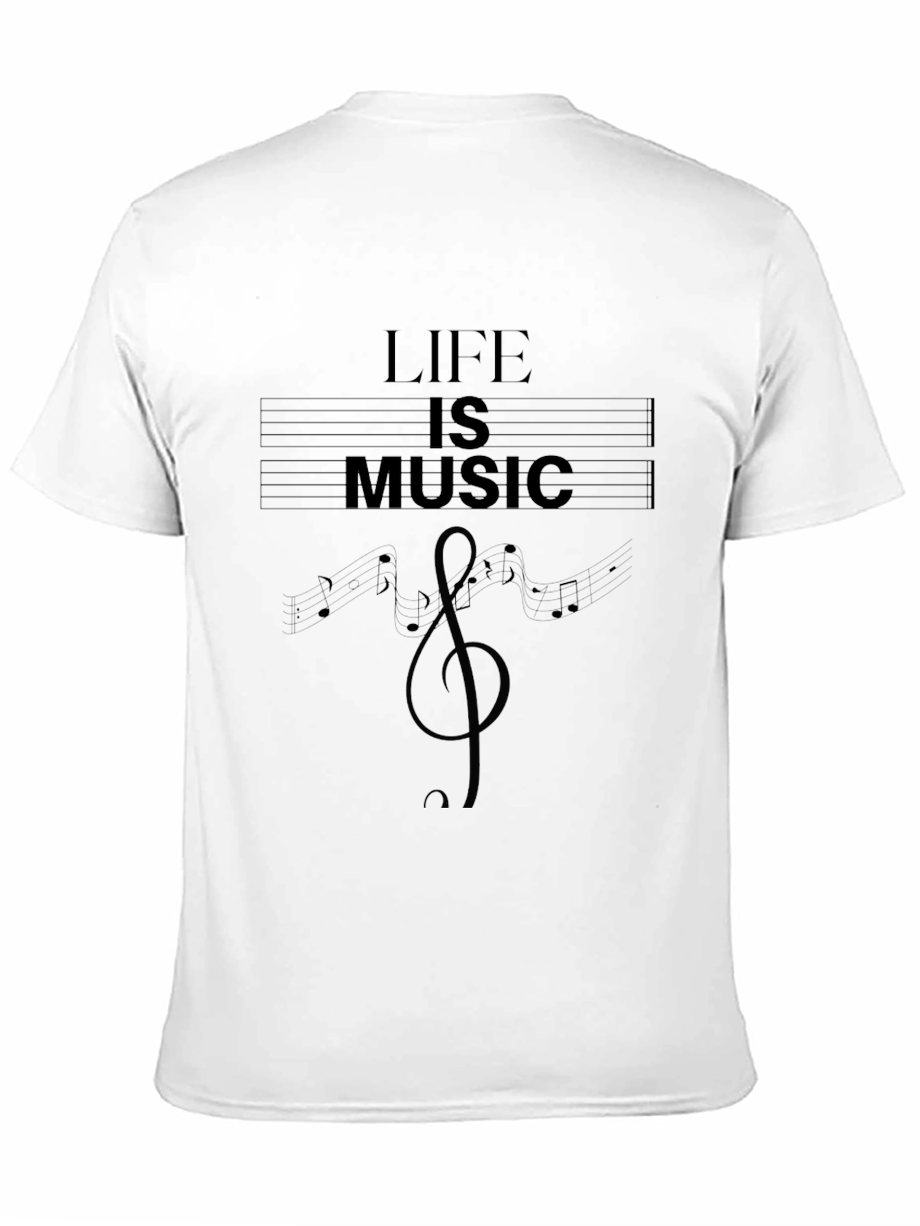 Life is Music Graphic T-Shirt - Black