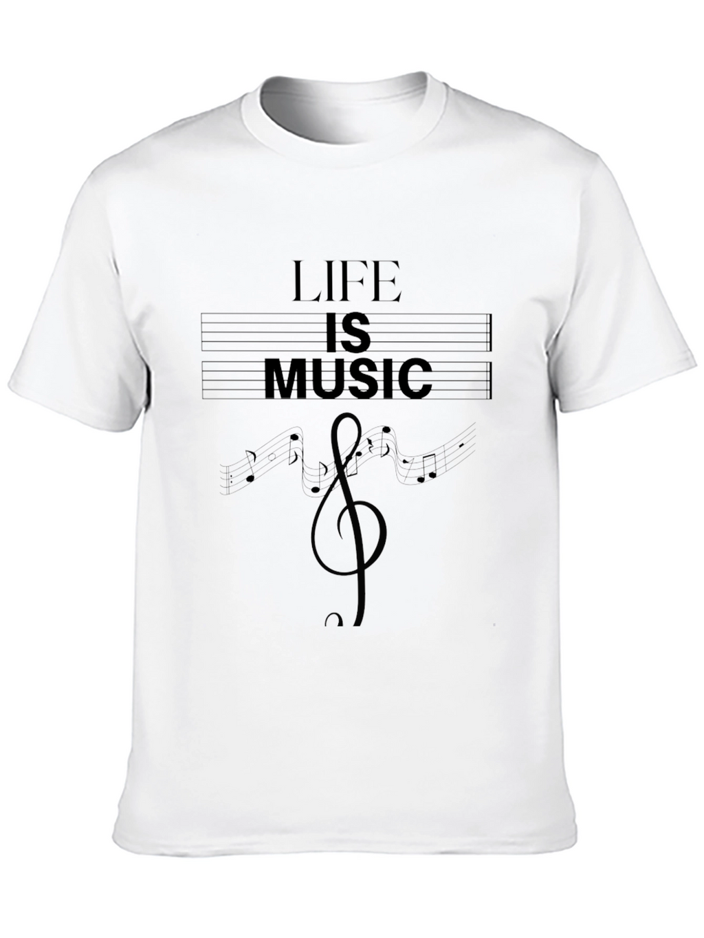 Life is Music Graphic T-Shirt - Black