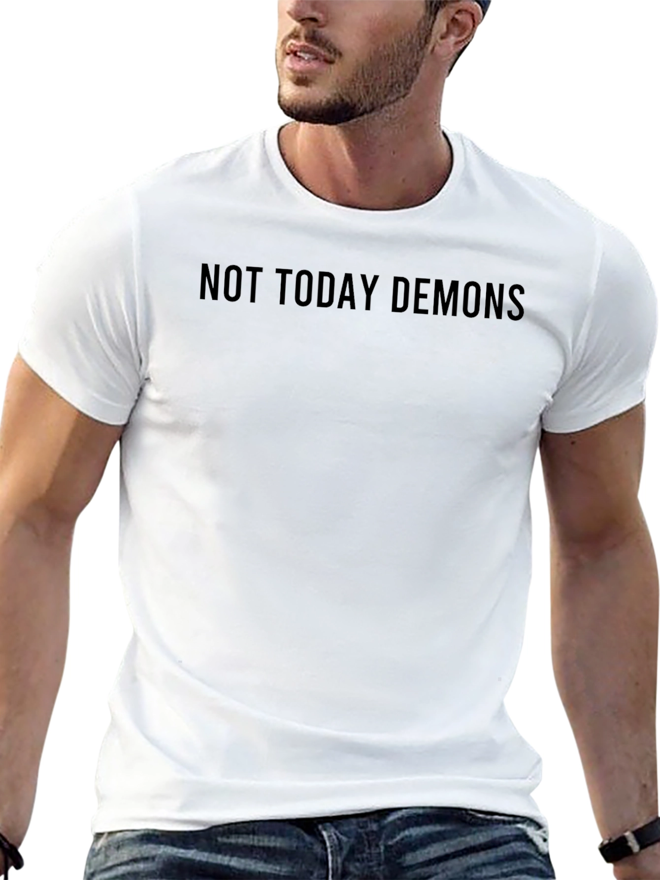 Not Today Demons Graphic Tee - Unisex Black T-Shirt
