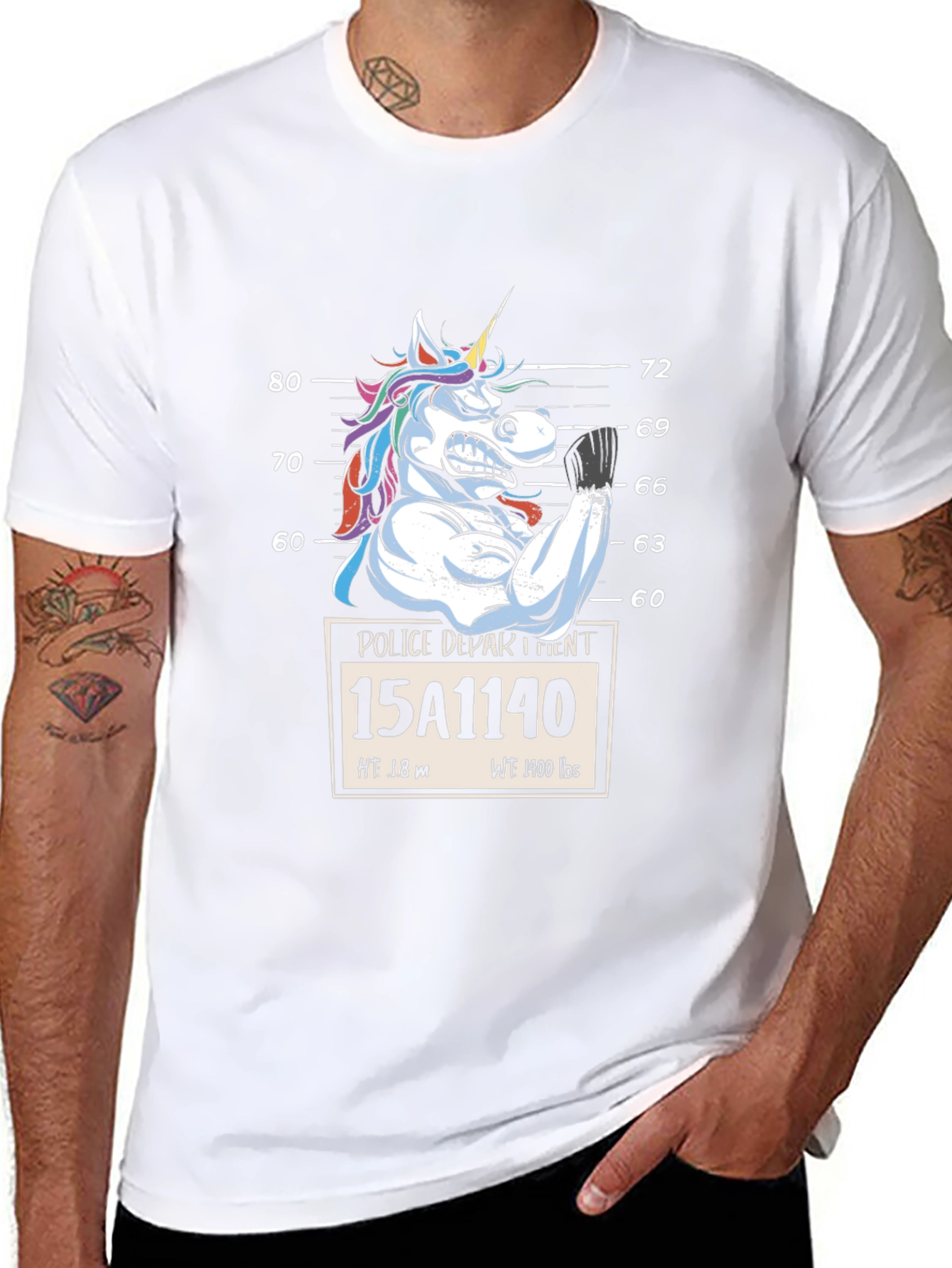 Unicorn Mugshot Graphic T-Shirt