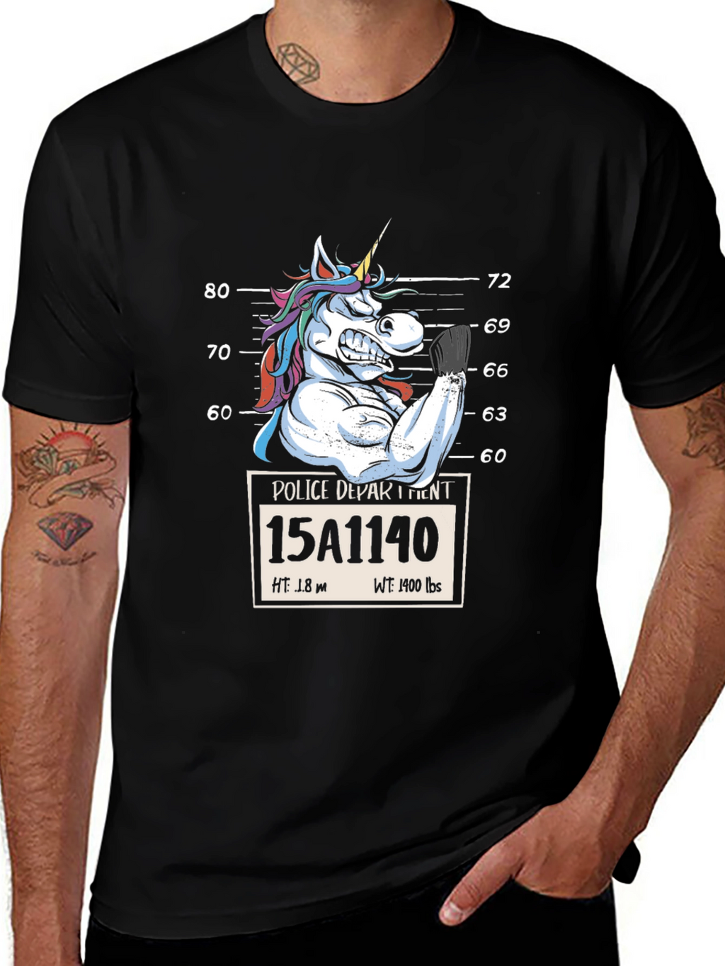 Unicorn Mugshot Graphic T-Shirt