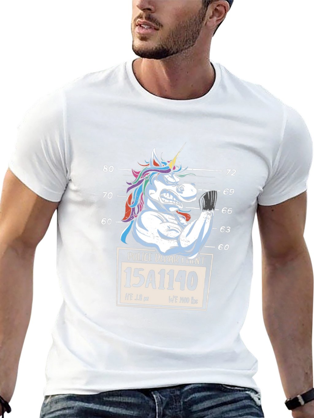 Unicorn Mugshot Graphic T-Shirt
