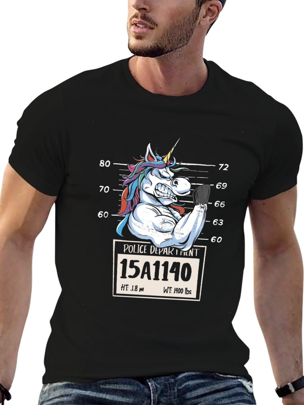 Unicorn Mugshot Graphic T-Shirt