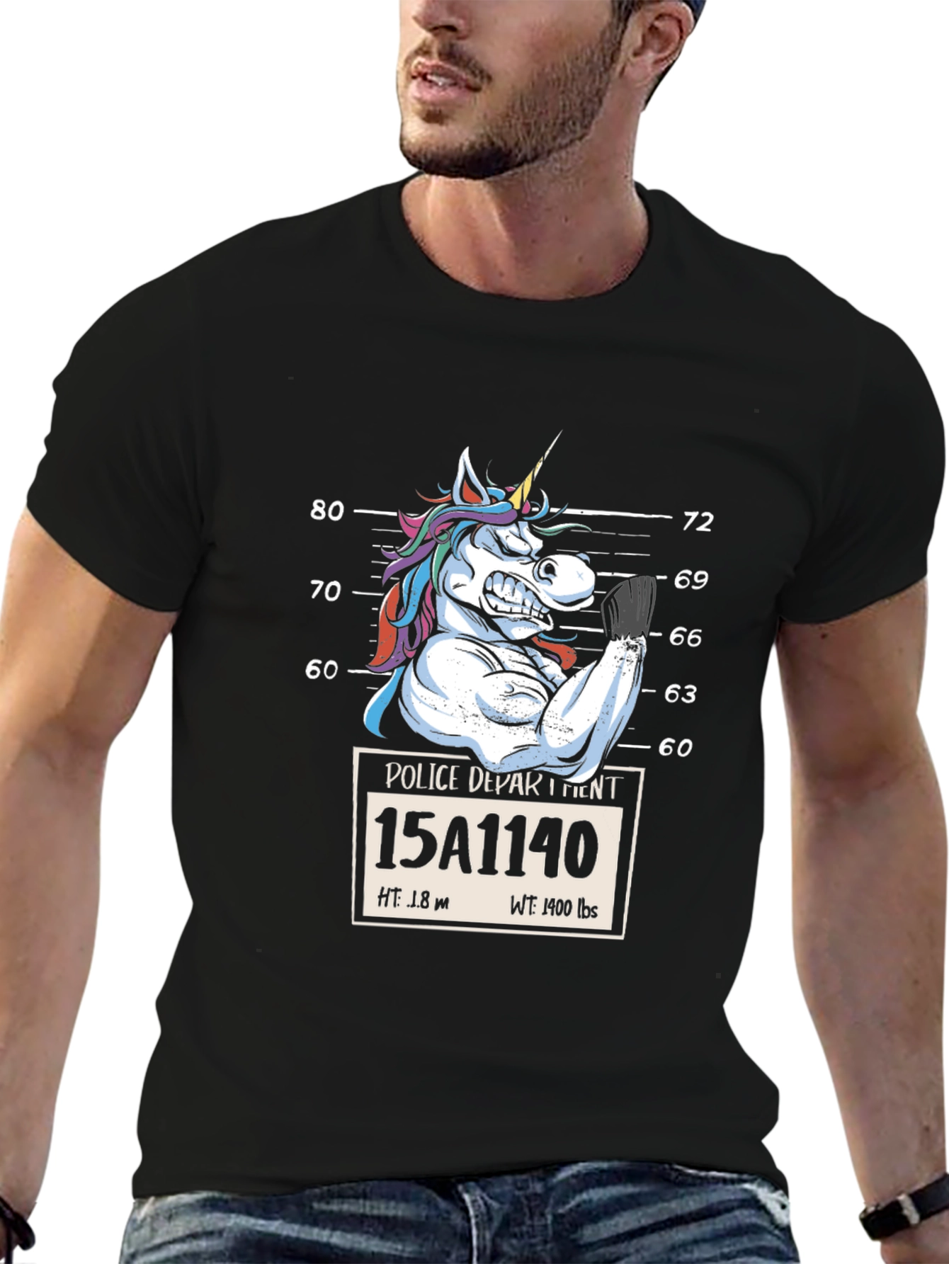 Unicorn Mugshot Graphic T-Shirt