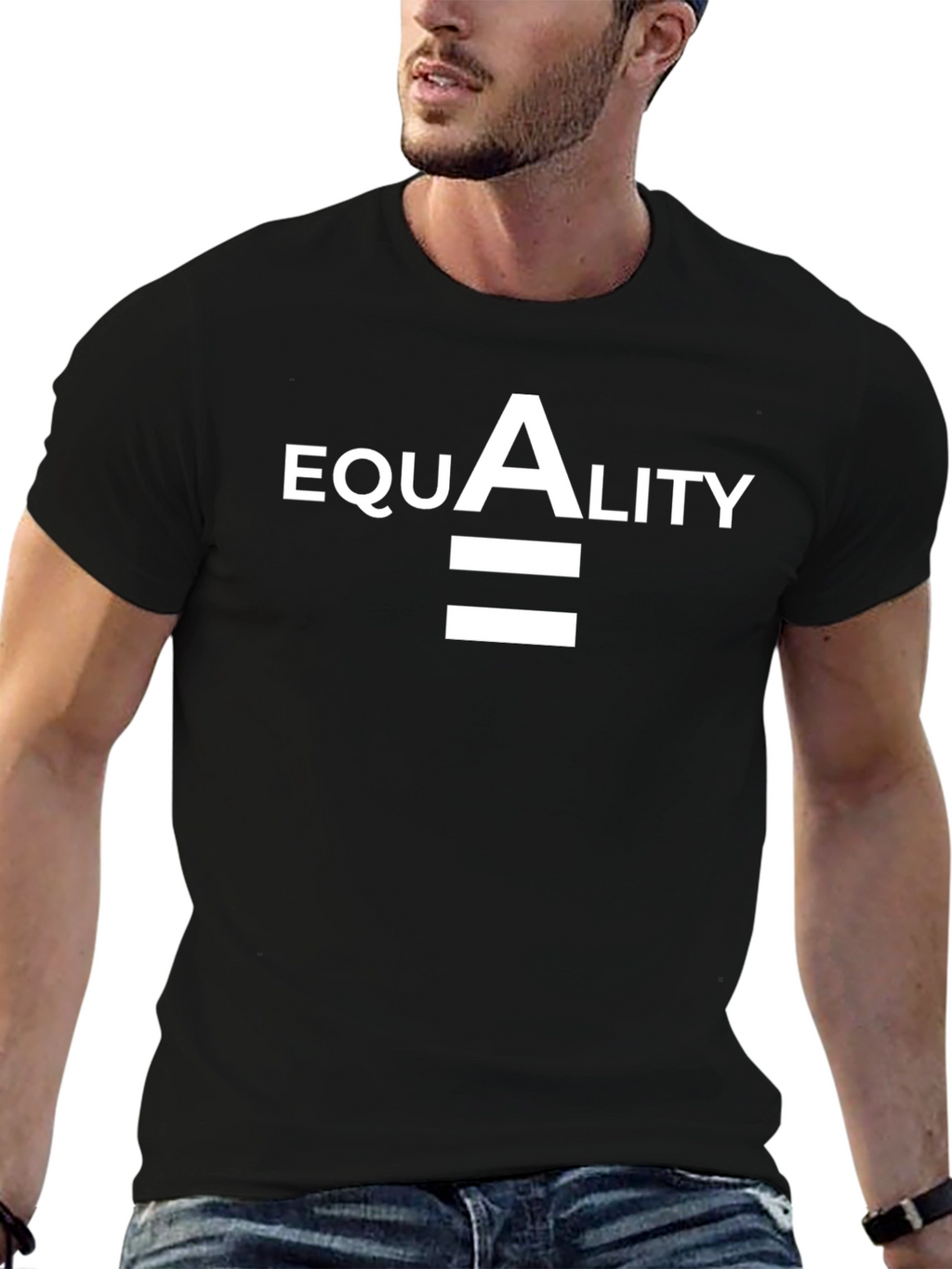 Equality Symbol Graphic T-Shirt - Black Cotton Tee
