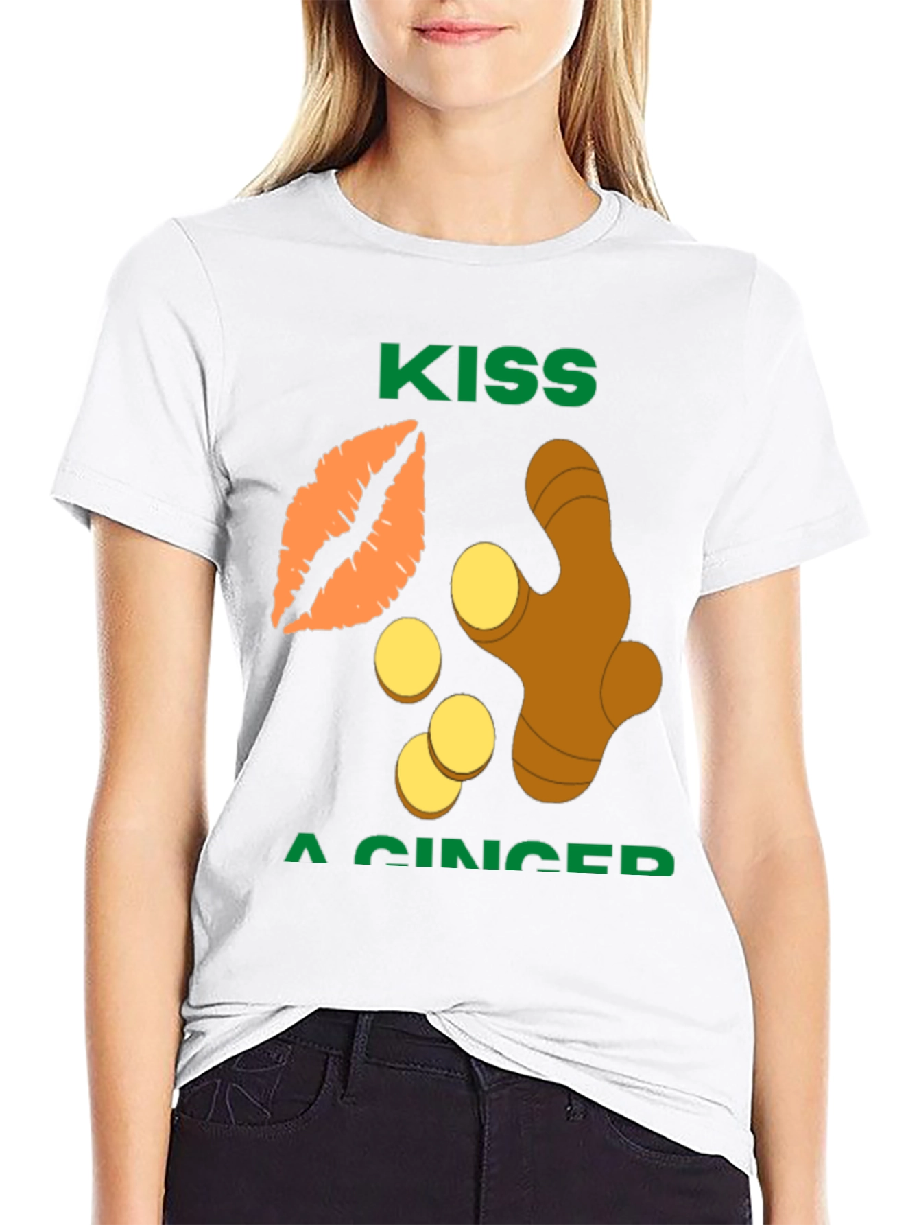 Kiss a Ginger Graphic T-Shirt - Funny Novelty Tee