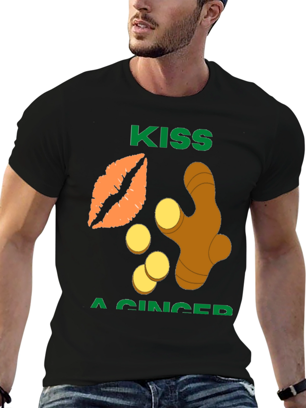 Kiss a Ginger Graphic T-Shirt - Funny Novelty Tee