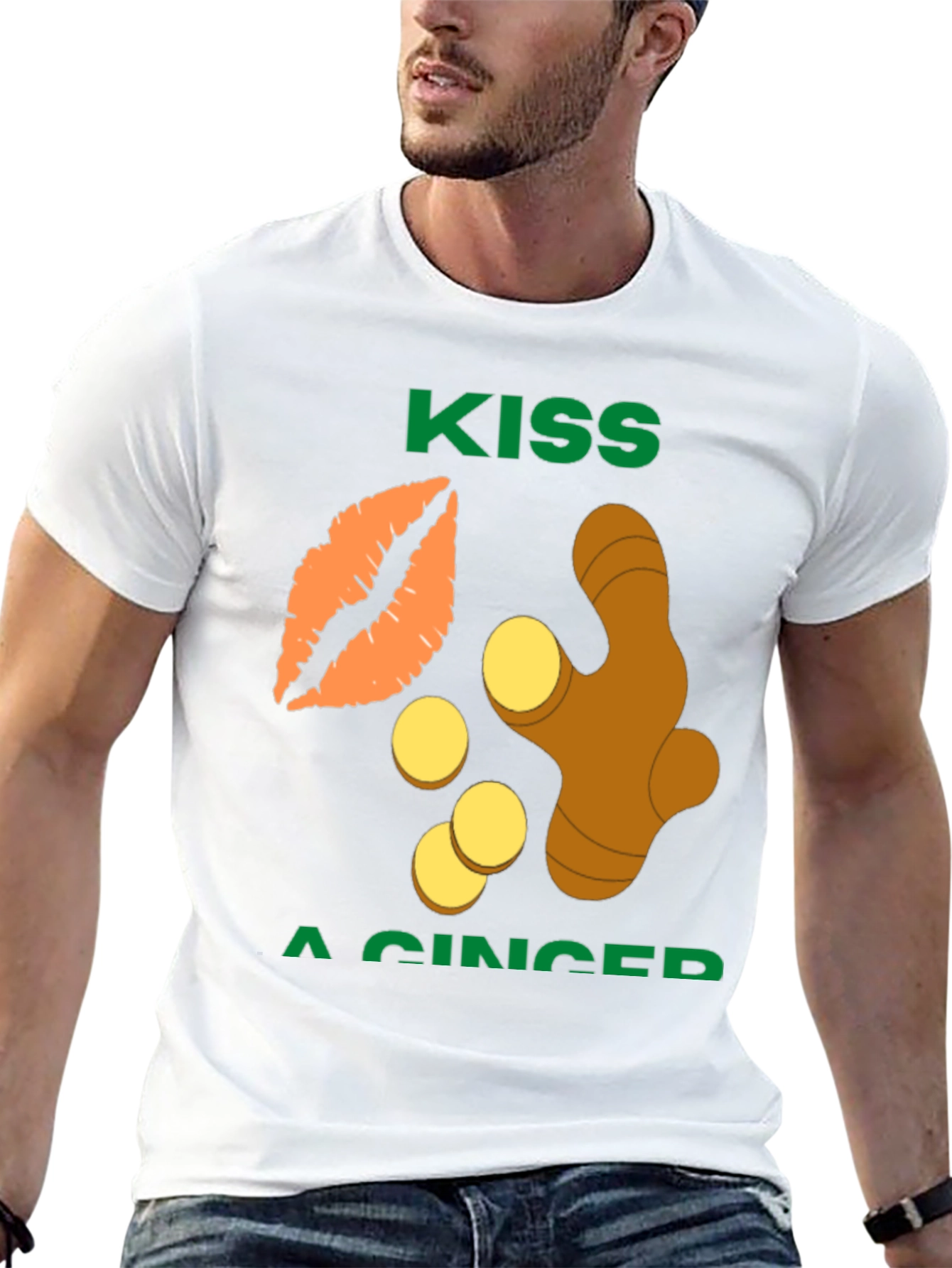 Kiss a Ginger Graphic T-Shirt - Funny Novelty Tee