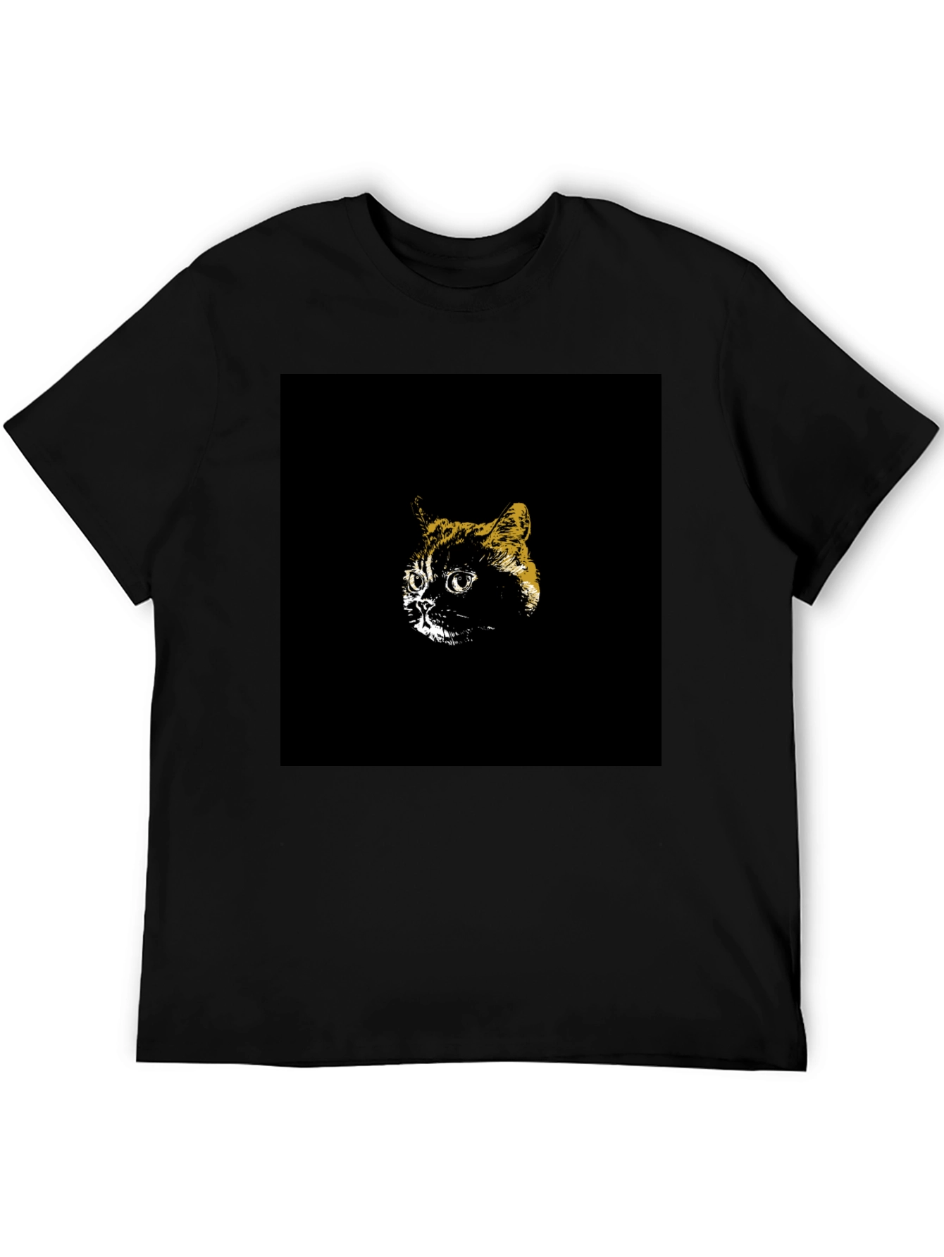 Cool Cat Graphic Tee - Black Cotton T-Shirt