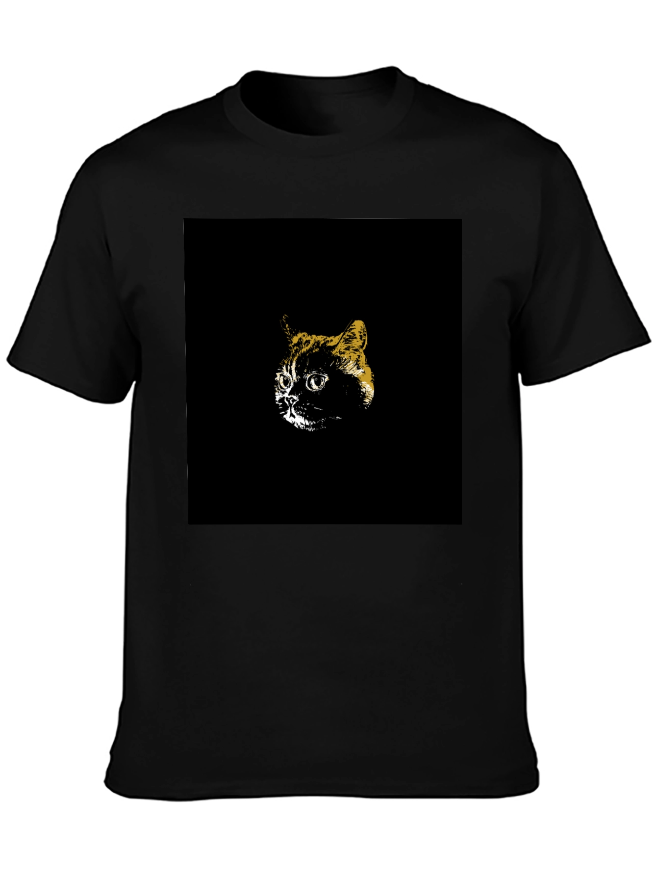 Cool Cat Graphic Tee - Black Cotton T-Shirt