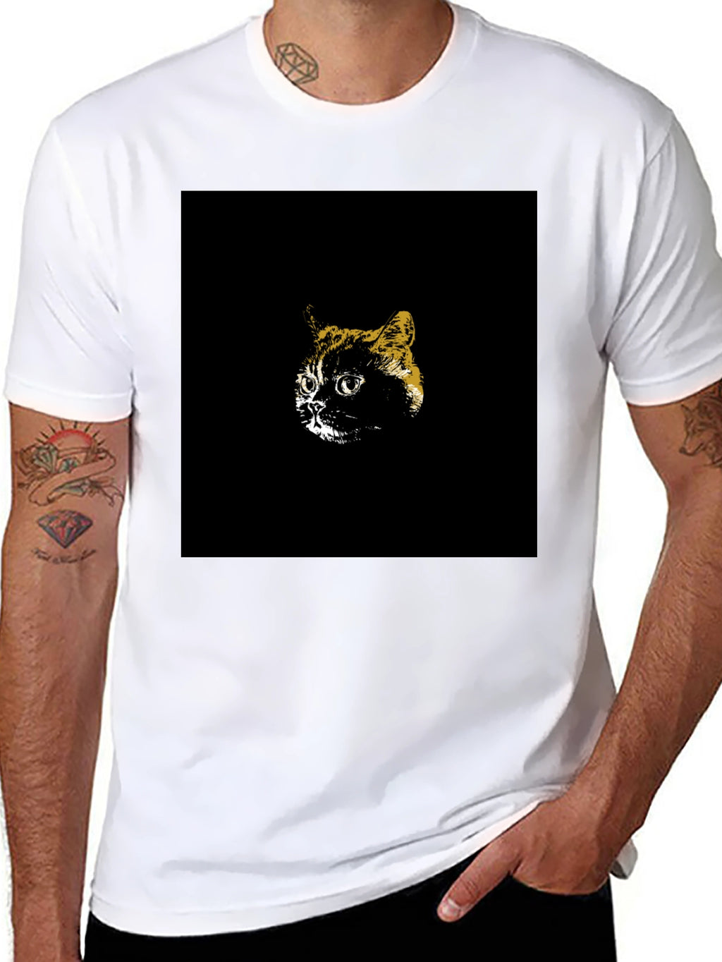 Cool Cat Graphic Tee - Black Cotton T-Shirt