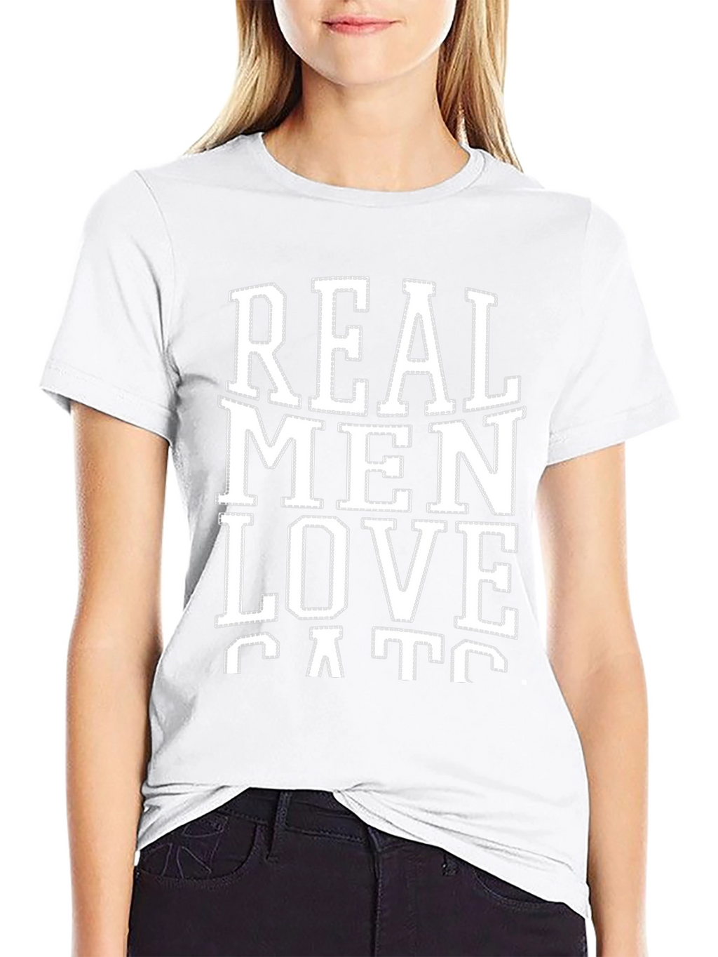 Real Men Love Cats Graphic Tee - Black