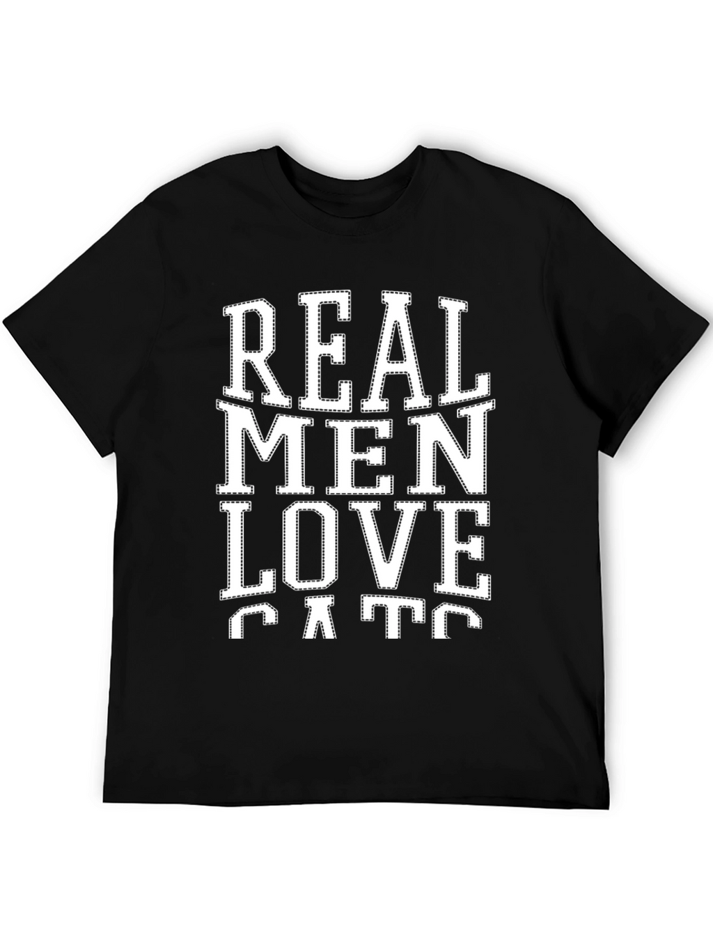 Real Men Love Cats Graphic Tee - Black