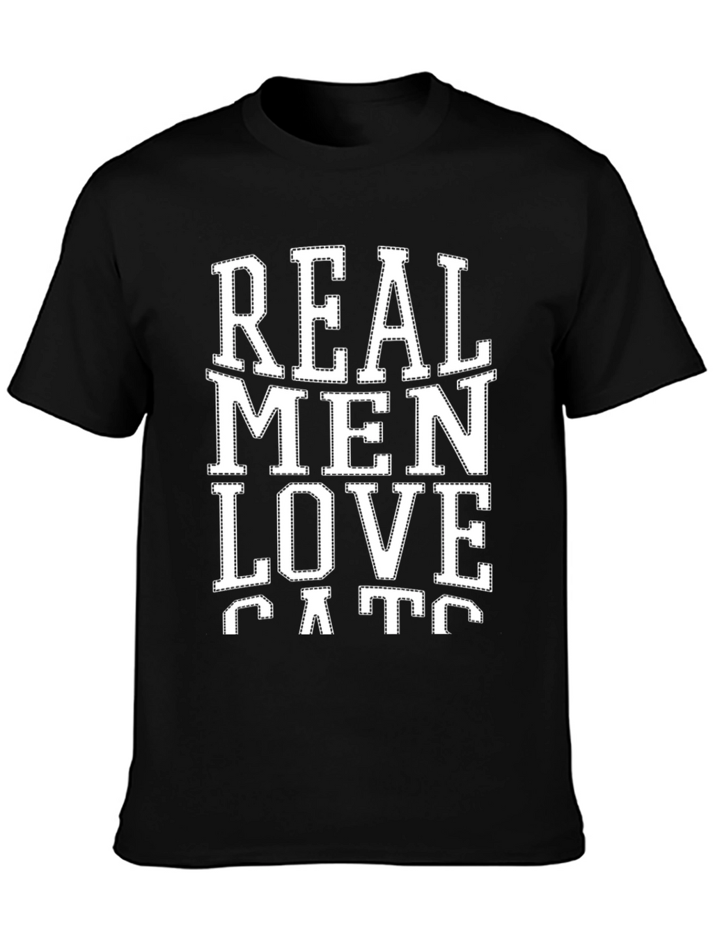 Real Men Love Cats Graphic Tee - Black