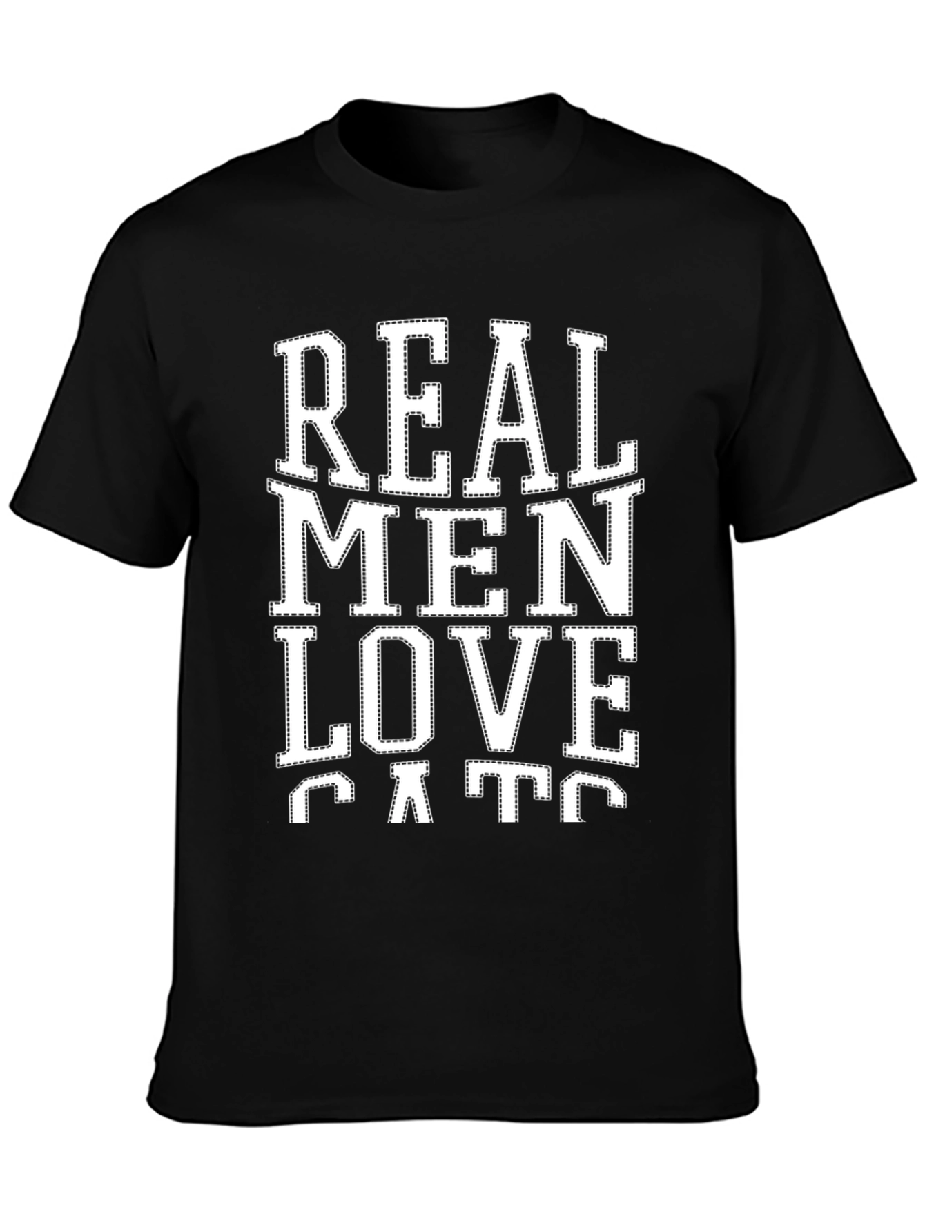 Real Men Love Cats Graphic Tee - Black