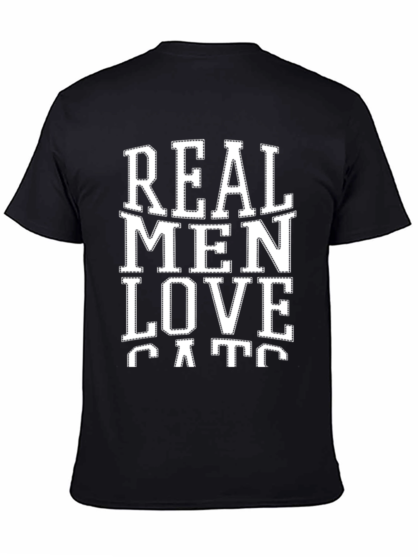 Real Men Love Cats Graphic Tee - Black
