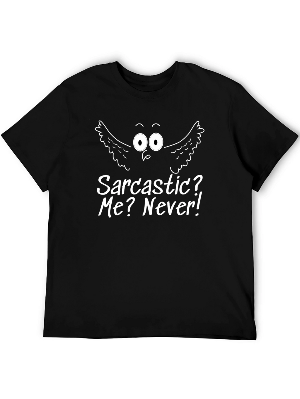 Sarcastic Owl Graphic Print Black T-Shirt