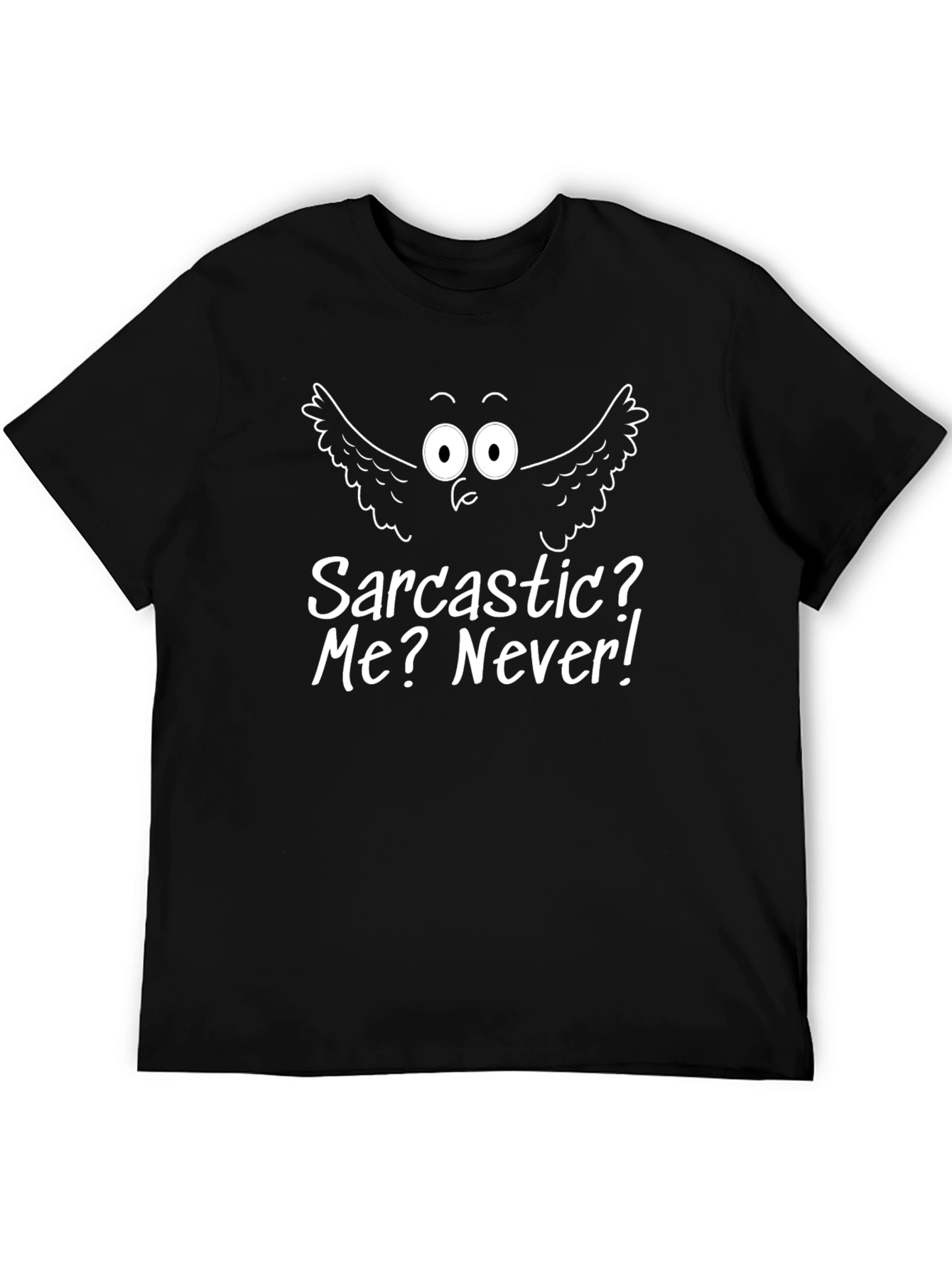 Sarcastic Owl Graphic Print Black T-Shirt