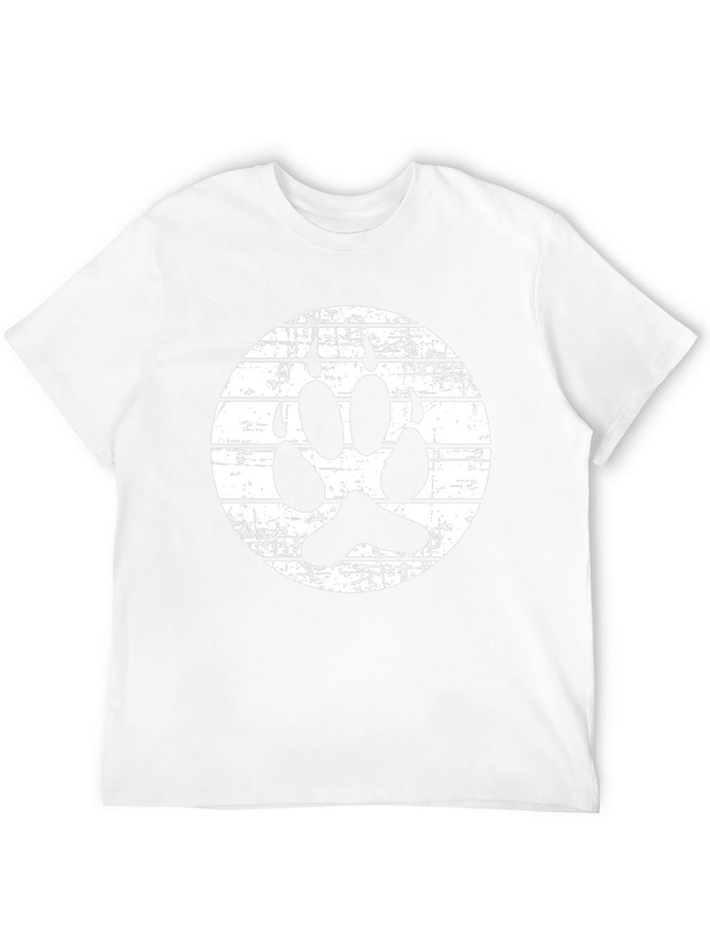 Grunge Paw Print Graphic Tee - Black