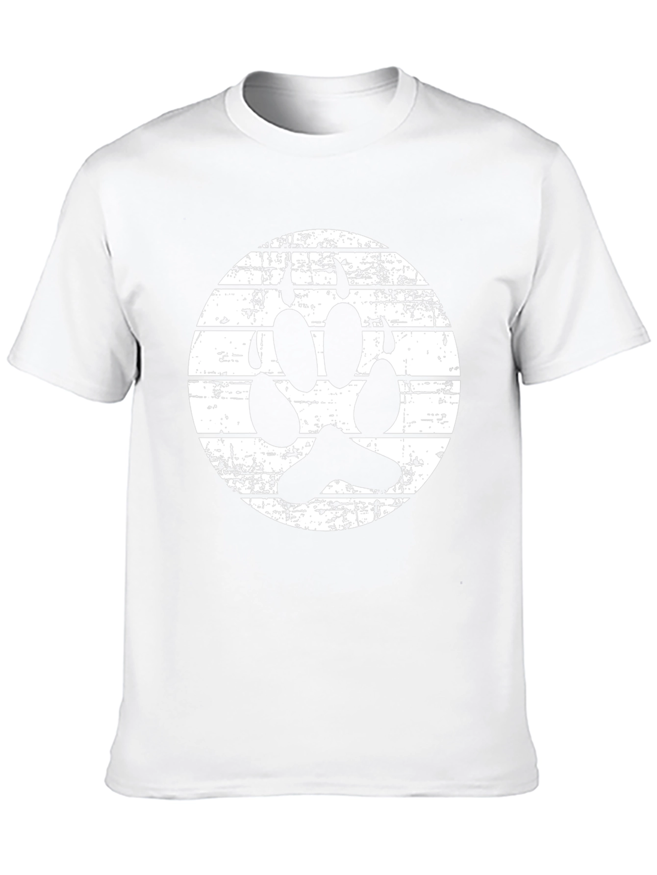 Grunge Paw Print Graphic Tee - Black
