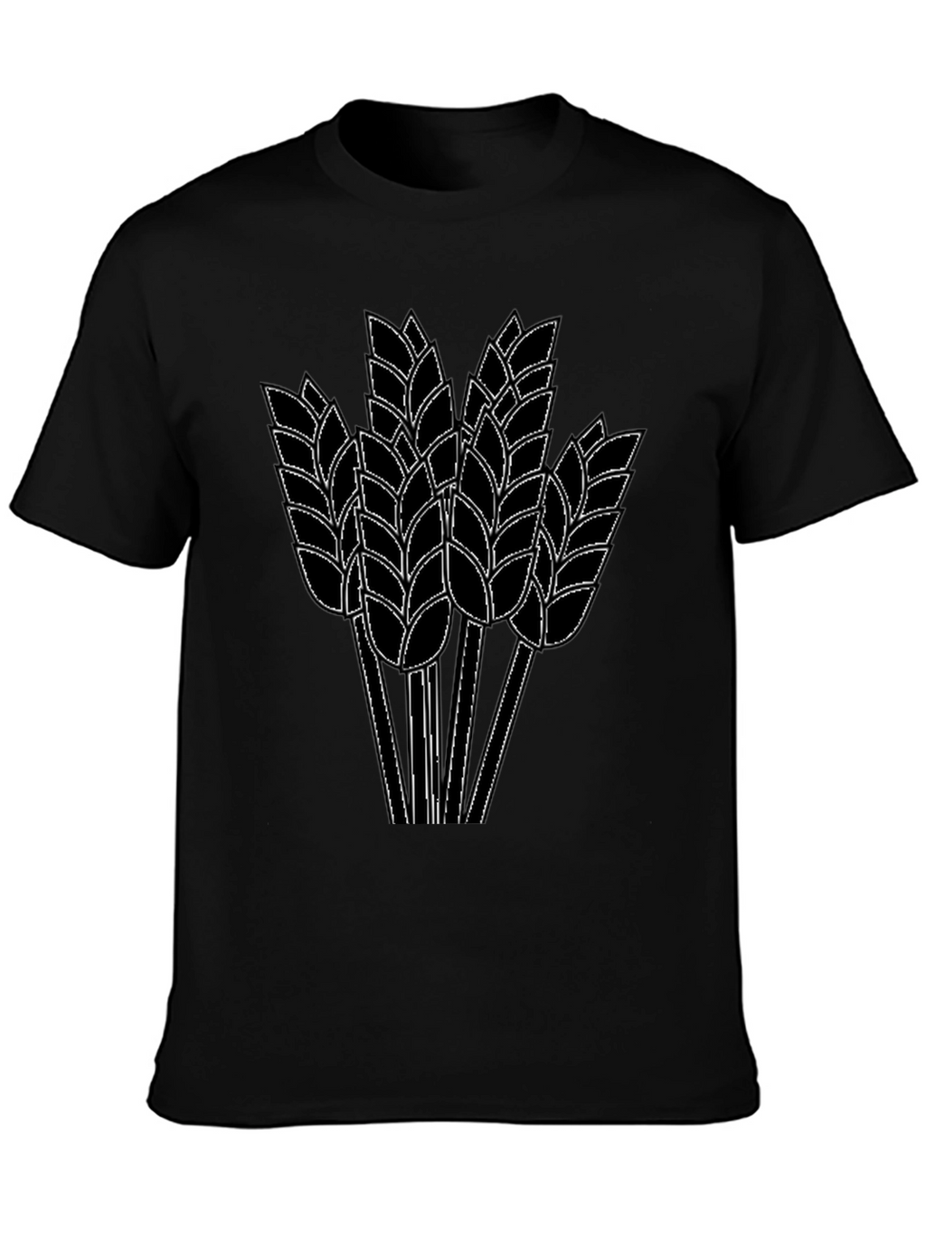 Wheat Graphic Print Black T-Shirt