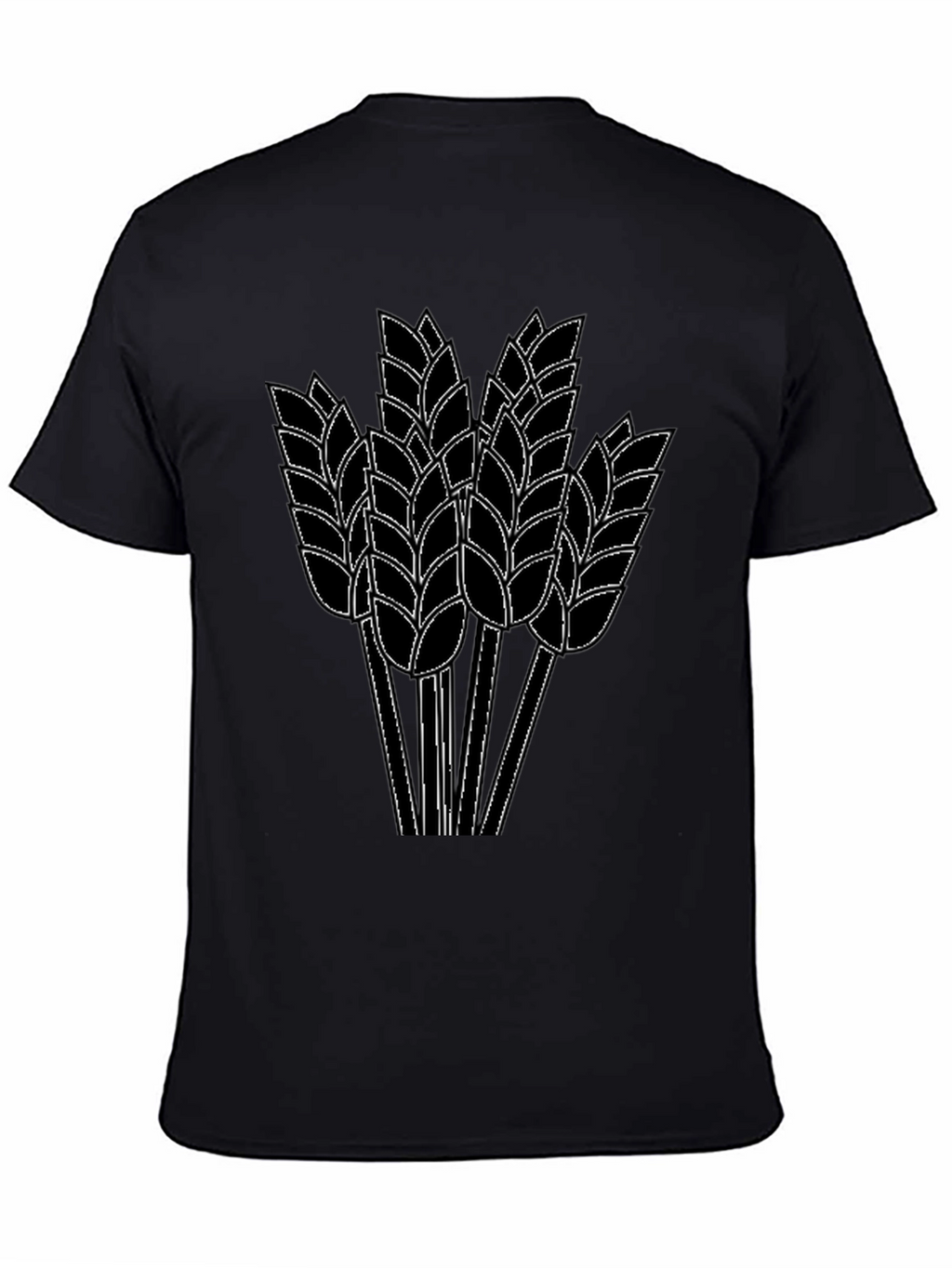 Wheat Graphic Print Black T-Shirt