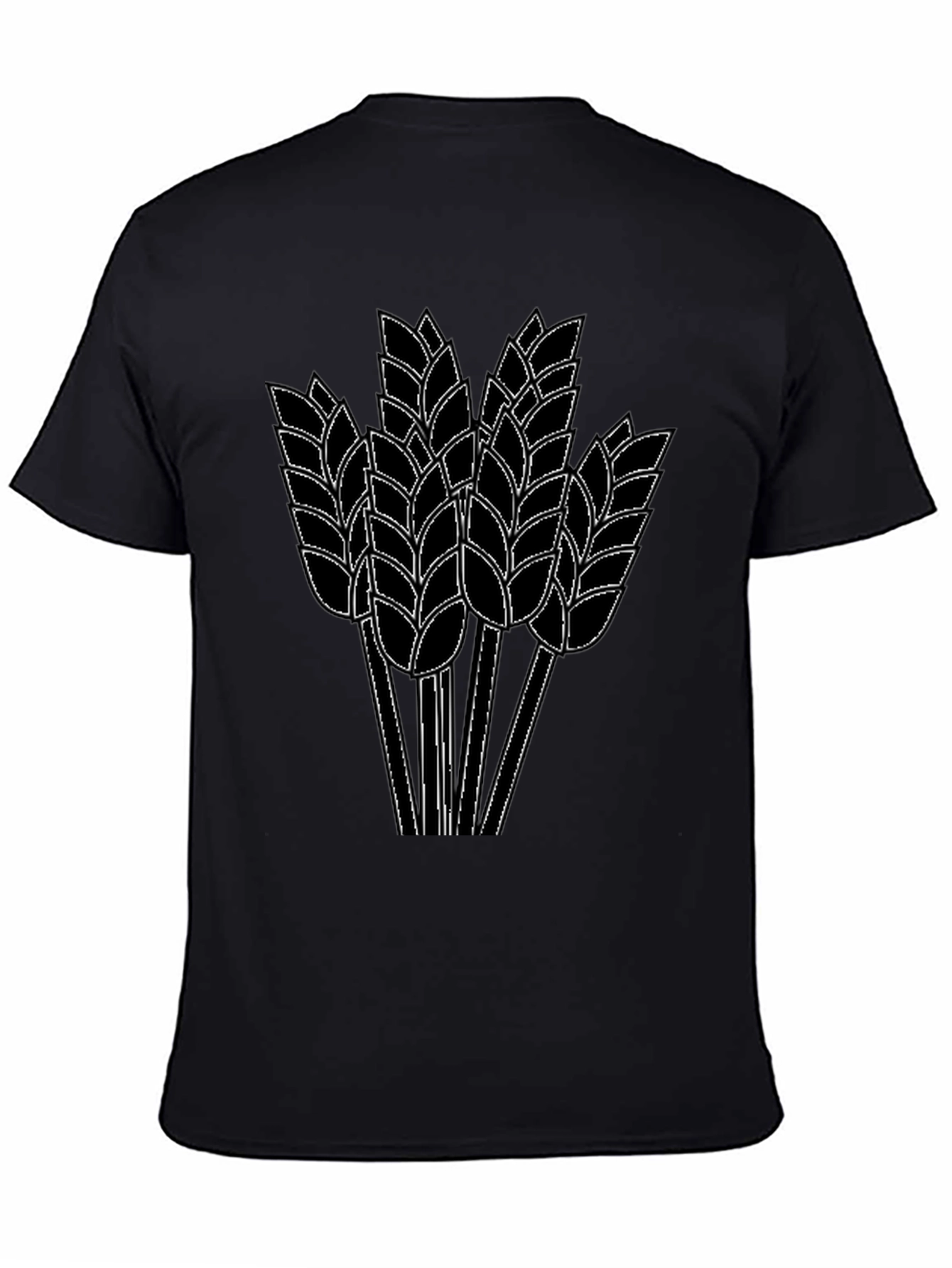 Wheat Graphic Print Black T-Shirt