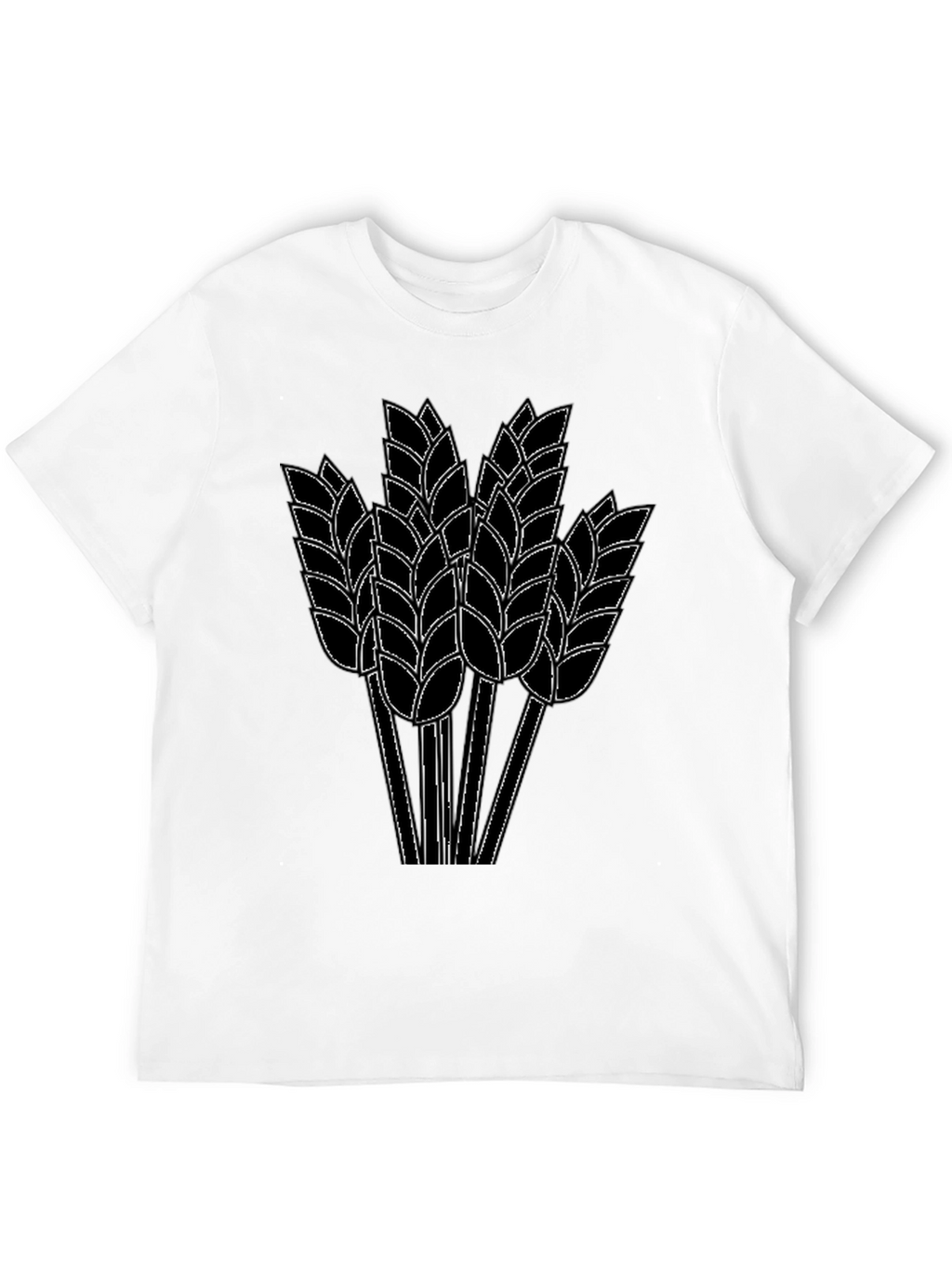 Wheat Graphic Print Black T-Shirt