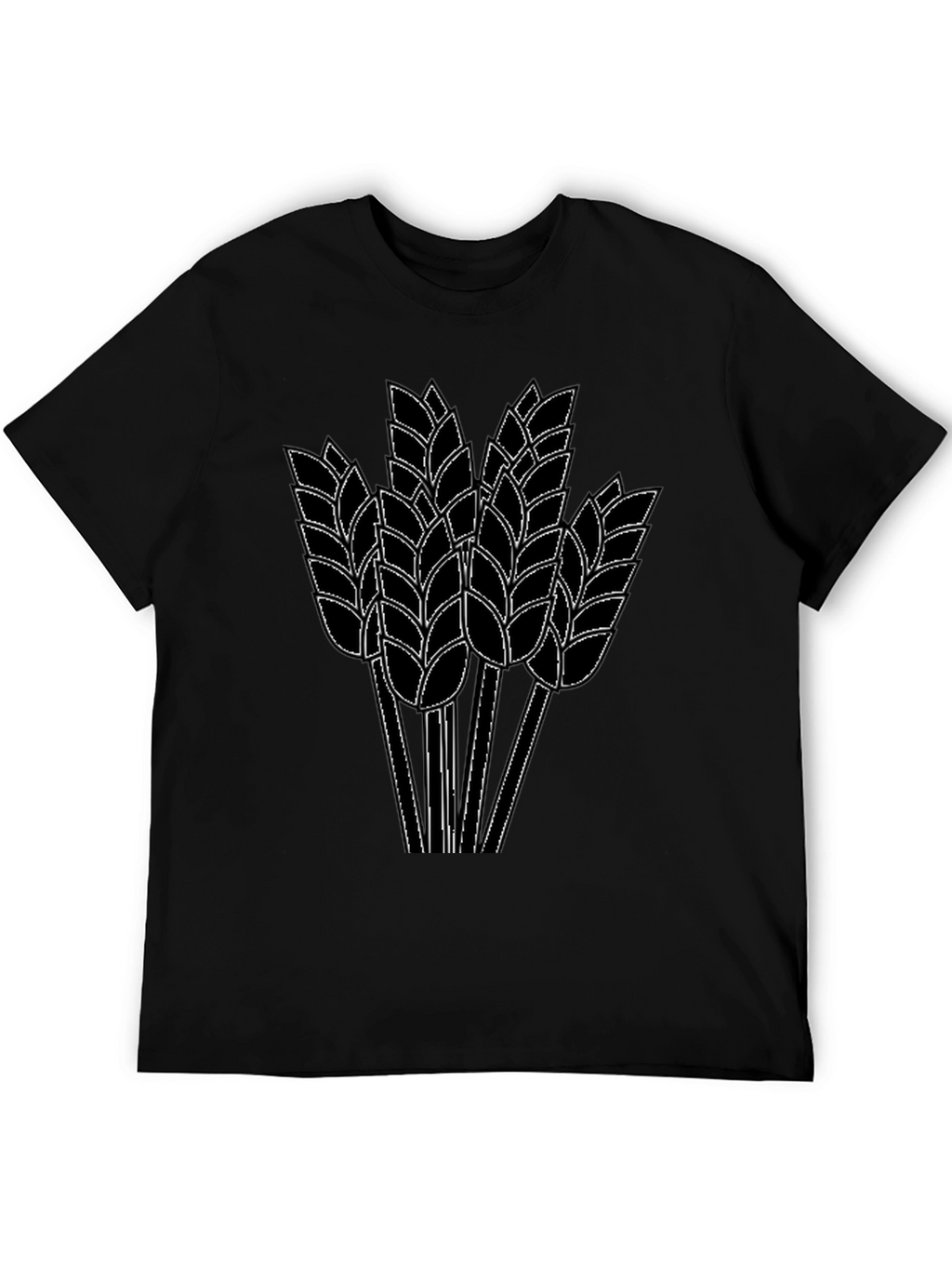 Wheat Graphic Print Black T-Shirt