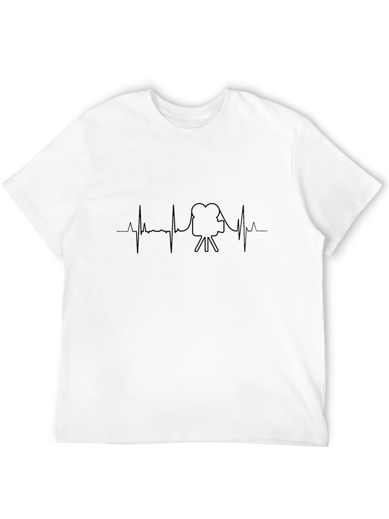 Movie Camera Heartbeat Graphic Tee