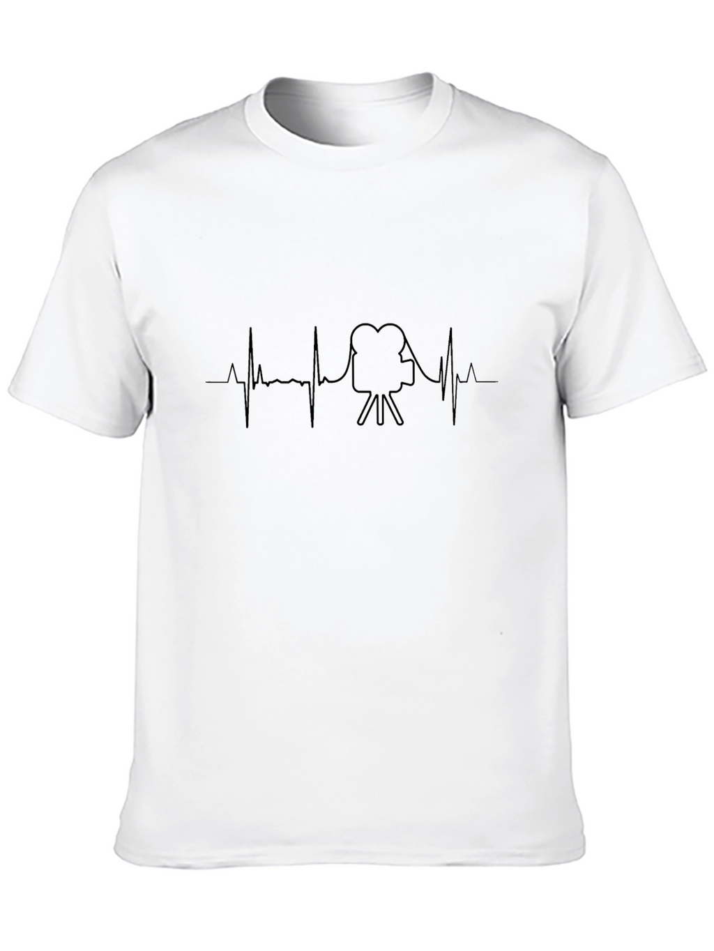 Movie Camera Heartbeat Graphic Tee