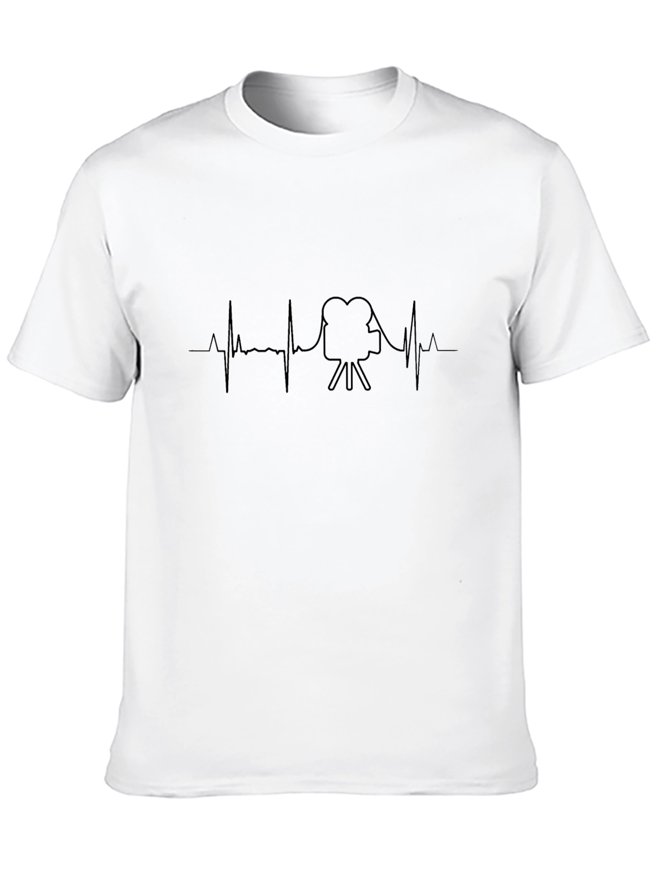 Movie Camera Heartbeat Graphic Tee