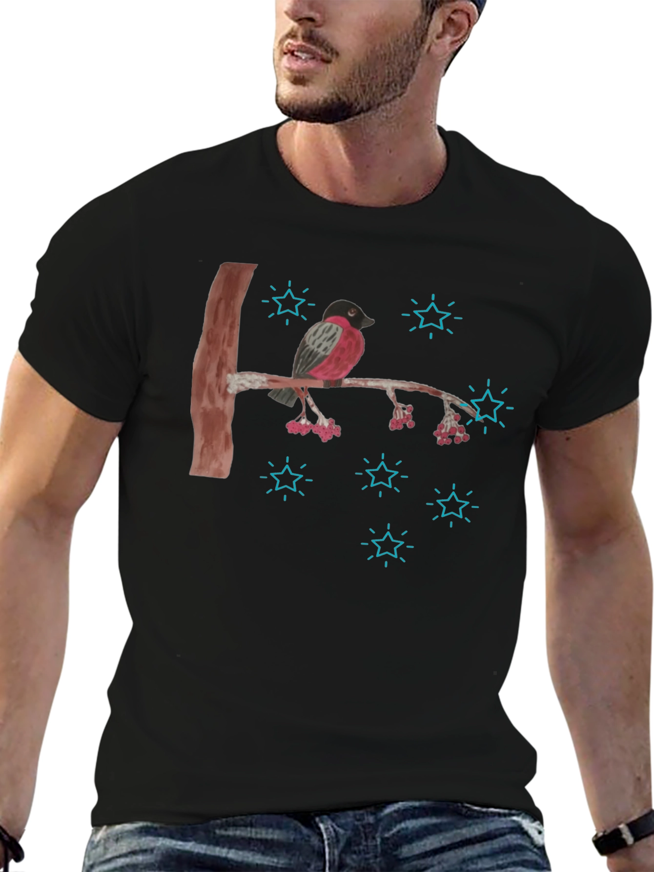 Bird on Branch Graphic T-Shirt