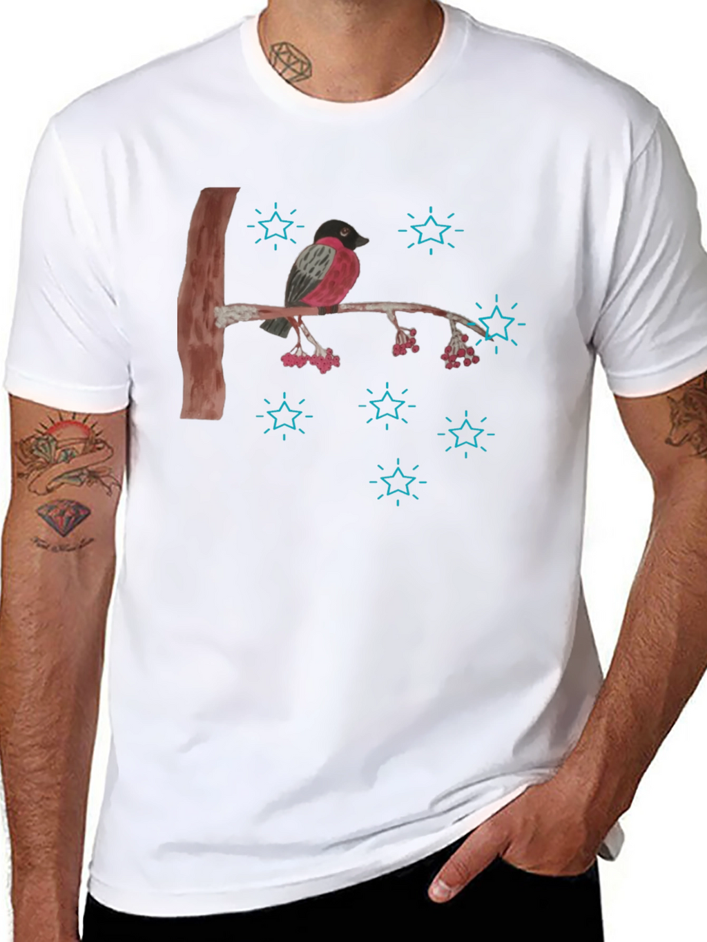 Bird on Branch Graphic T-Shirt