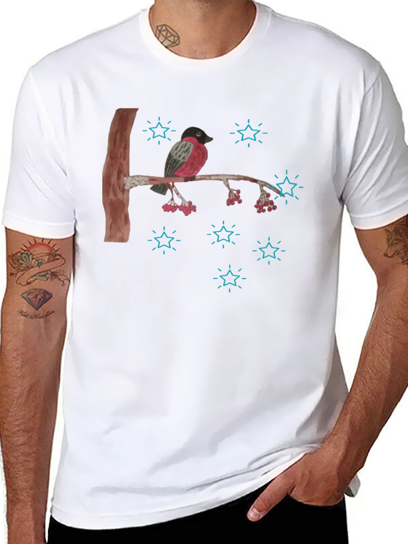 Bird on Branch Graphic T-Shirt