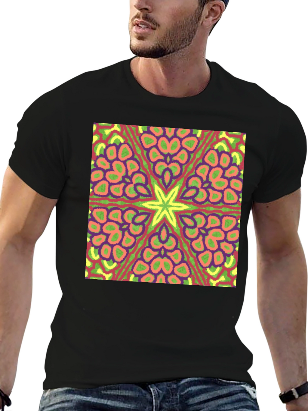 Kaleidoscope Starburst Tee - Black