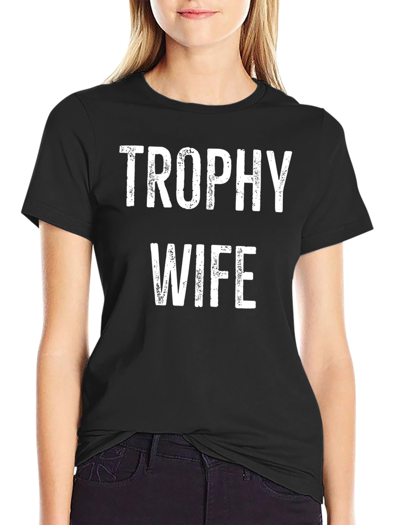 Trophy Wife Graphic Tee - Black Cotton