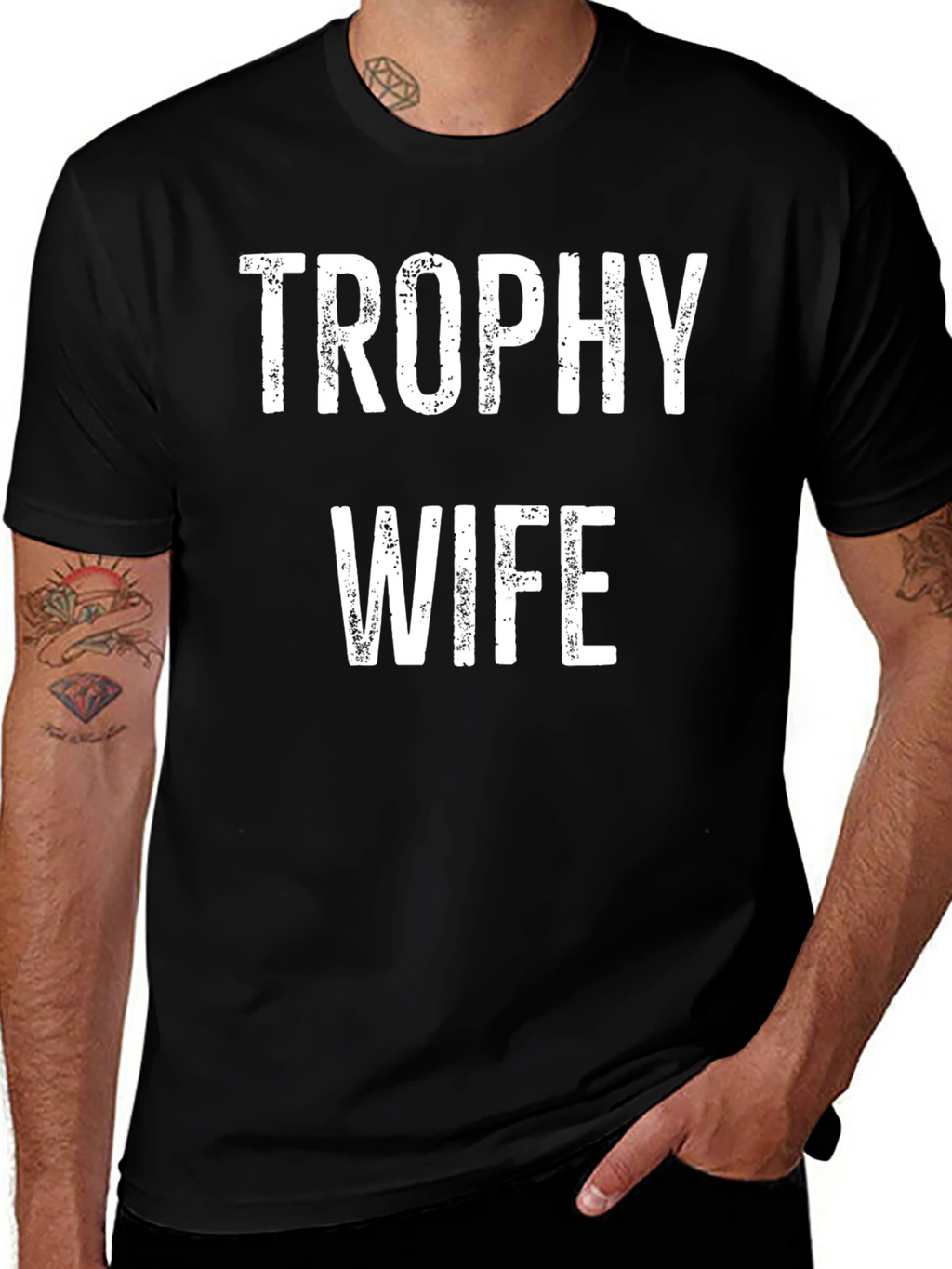 Trophy Wife Graphic Tee - Black Cotton