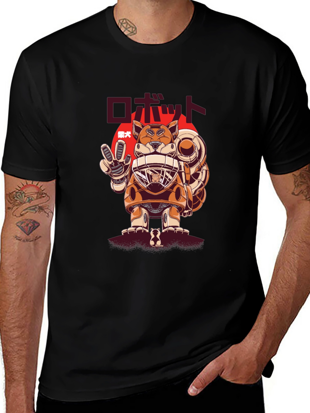 Robot Dog Graphic Tee - Unique Japanese Design