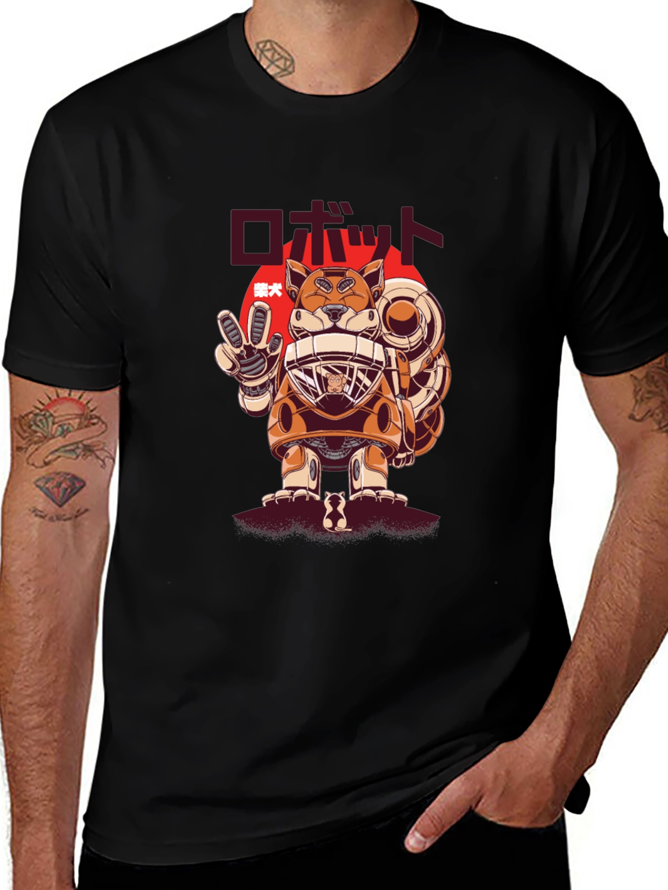 Robot Dog Graphic Tee - Unique Japanese Design
