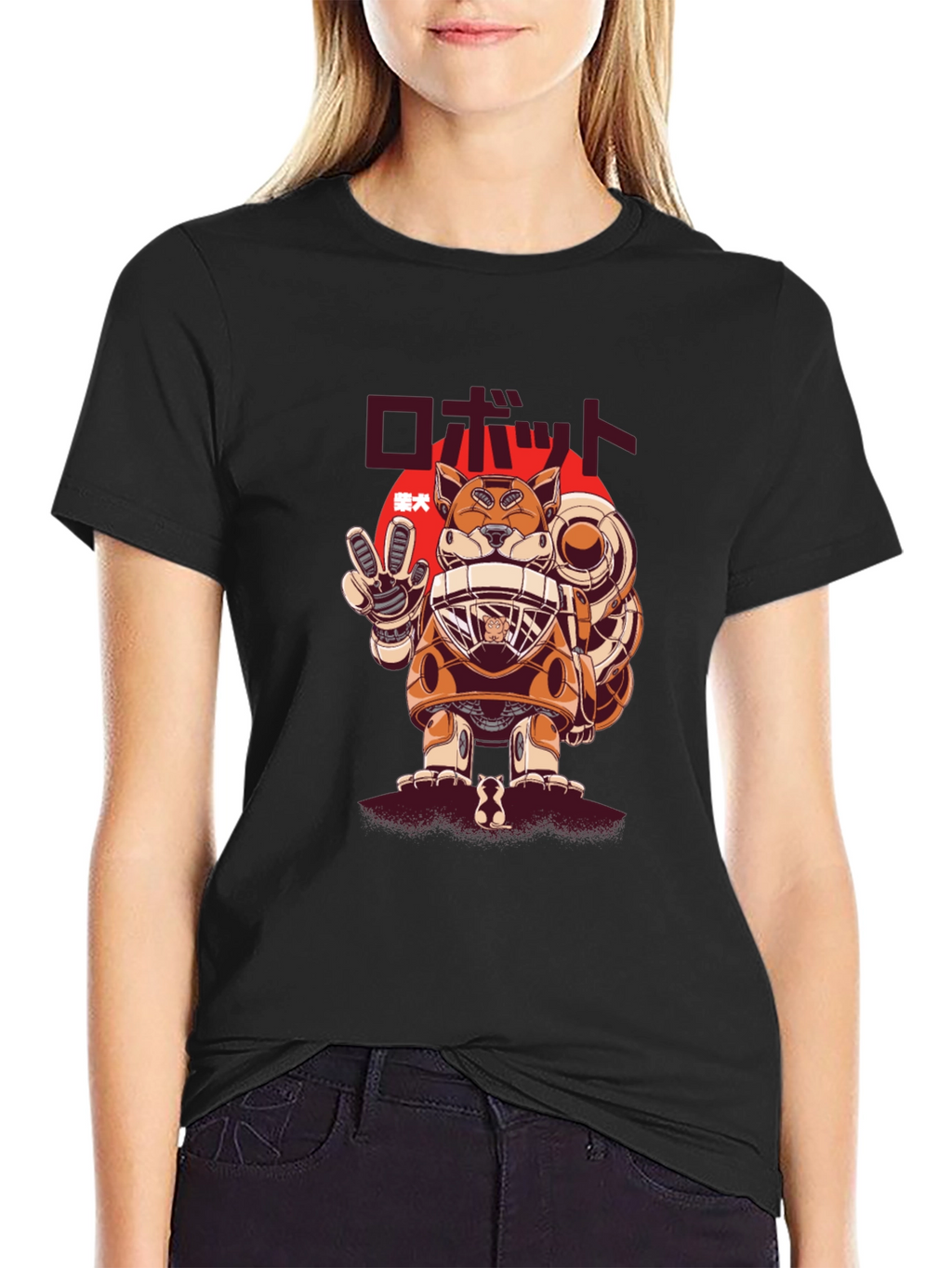 Robot Dog Graphic Tee - Unique Japanese Design
