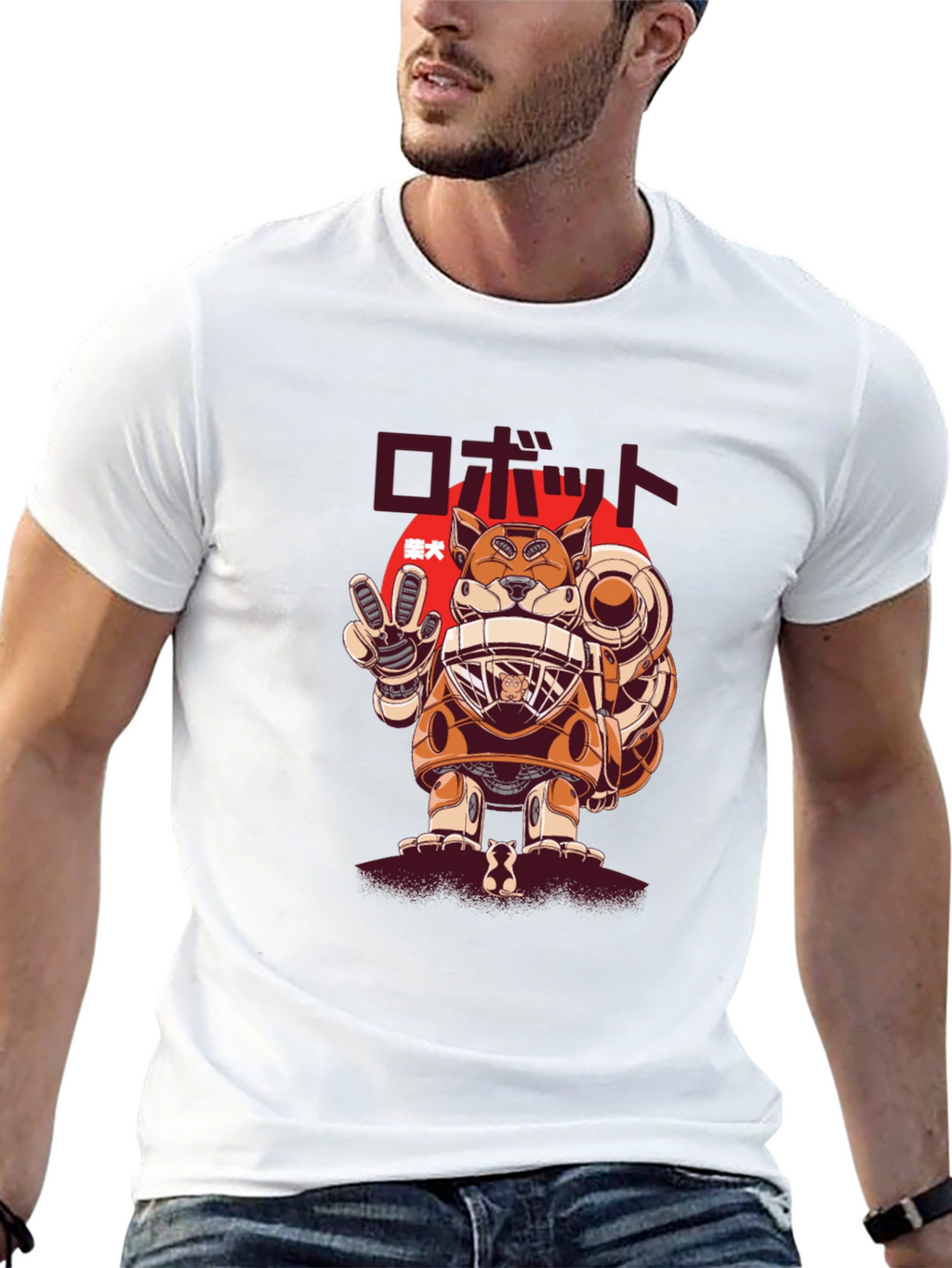 Robot Dog Graphic Tee - Unique Japanese Design