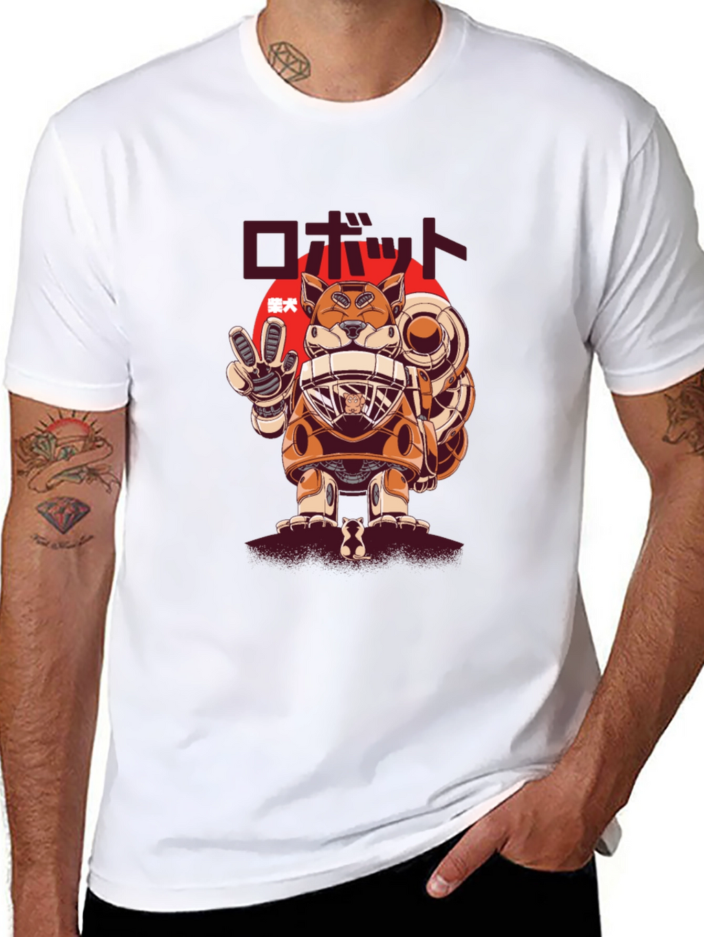 Robot Dog Graphic Tee - Unique Japanese Design