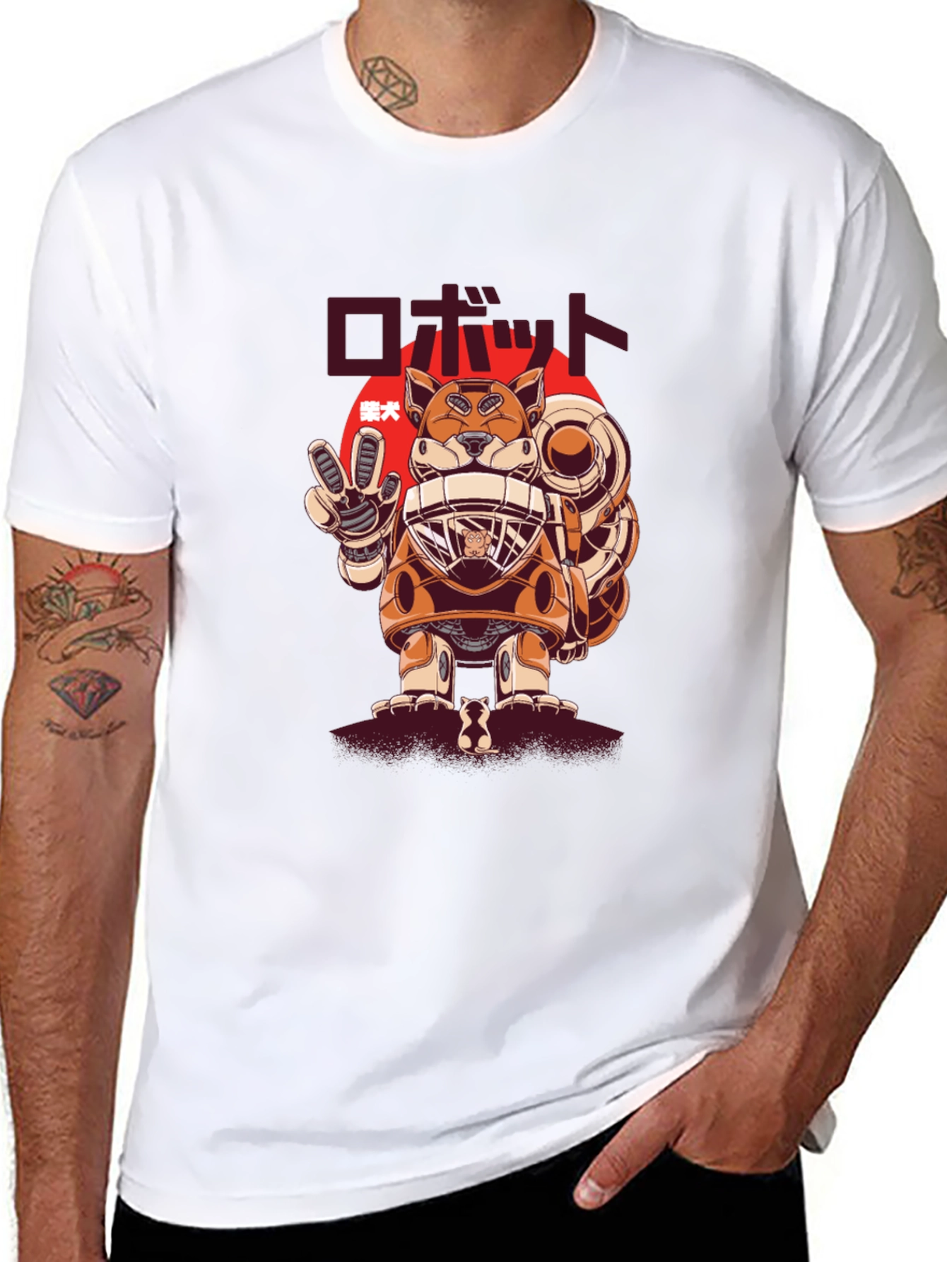Robot Dog Graphic Tee - Unique Japanese Design