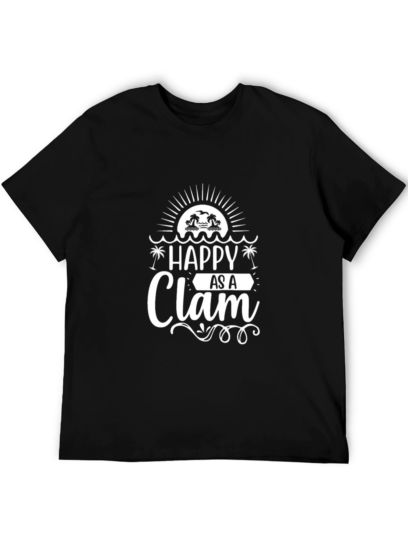 Happy as a Clam Graphic T-Shirt - Beach Vibes