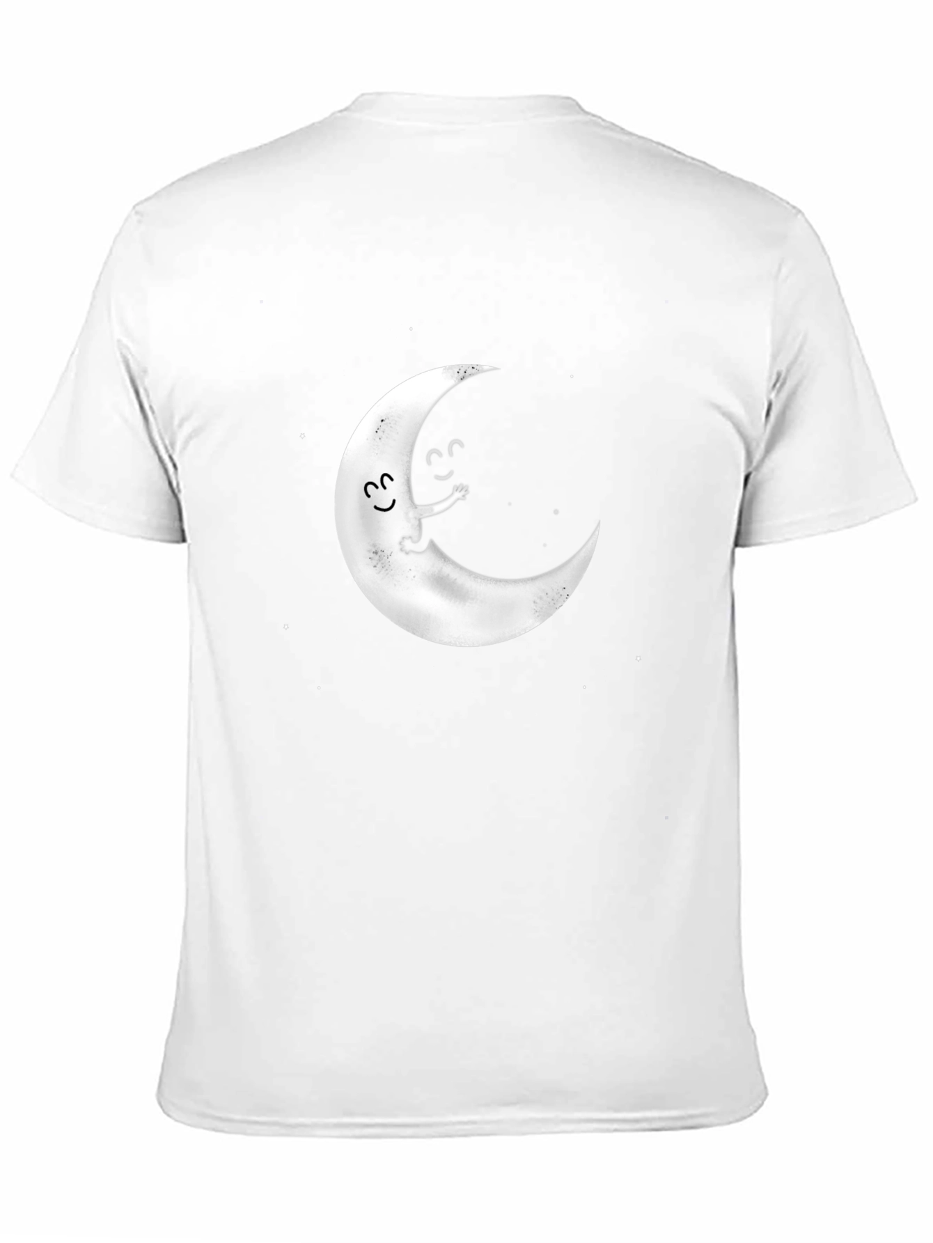 Cute Moon Graphic Tee - Black Cotton T-Shirt
