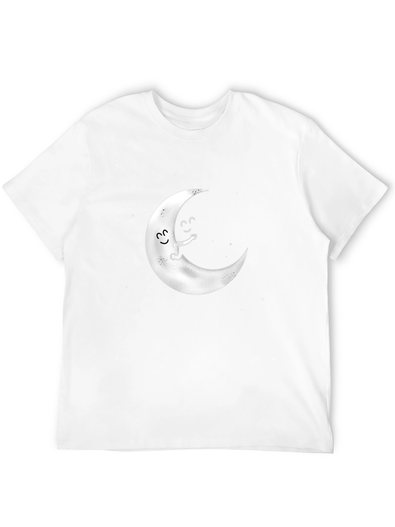 Cute Moon Graphic Tee - Black Cotton T-Shirt